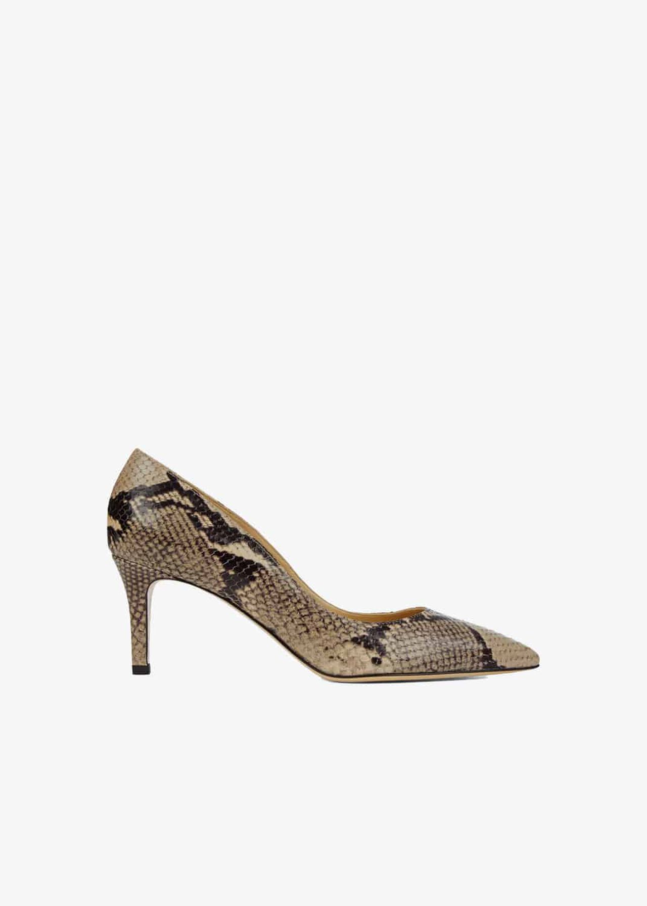 Grace Leather Snake Effect Court Shoe