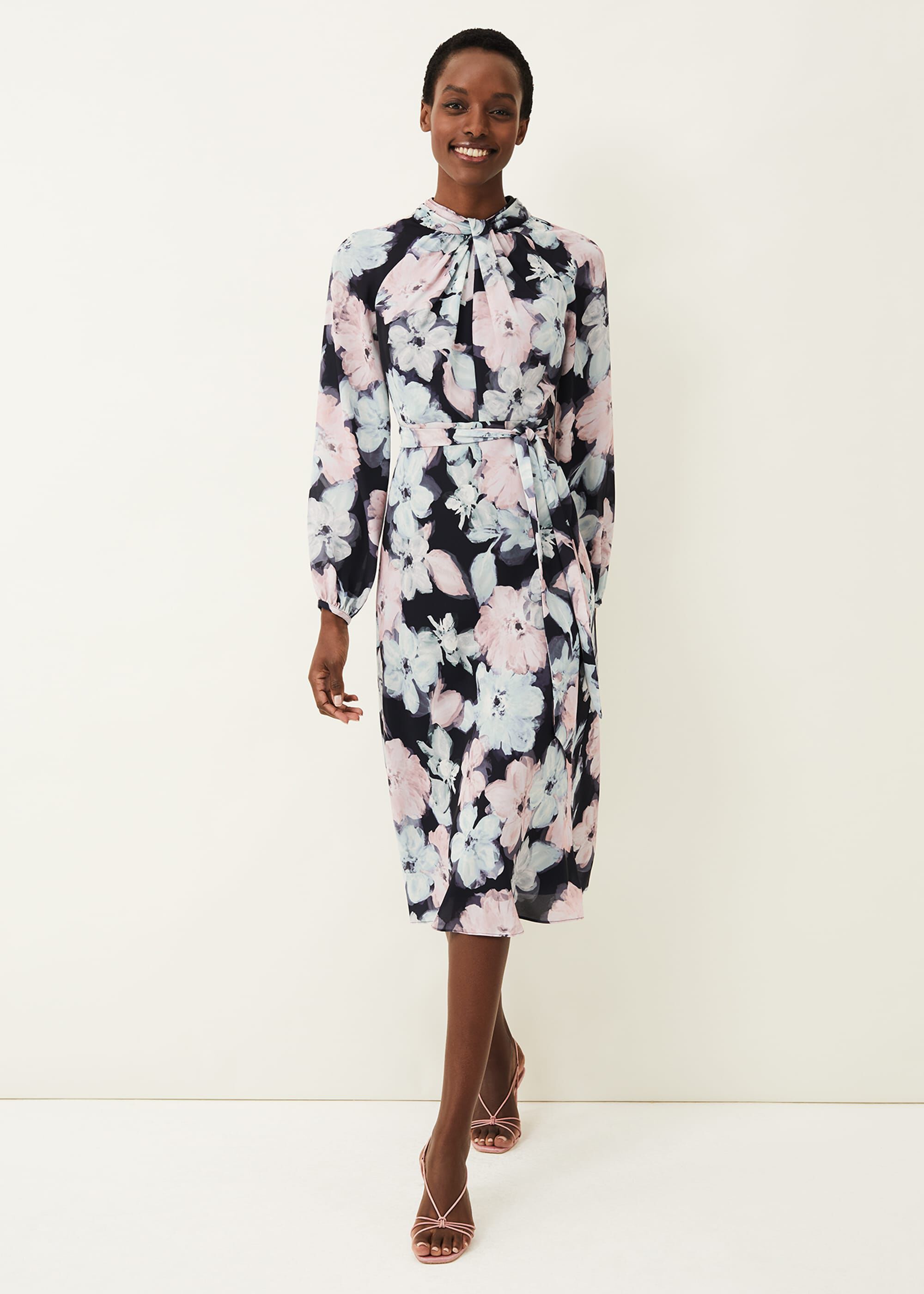 Phase eight navy floral dress hotsell