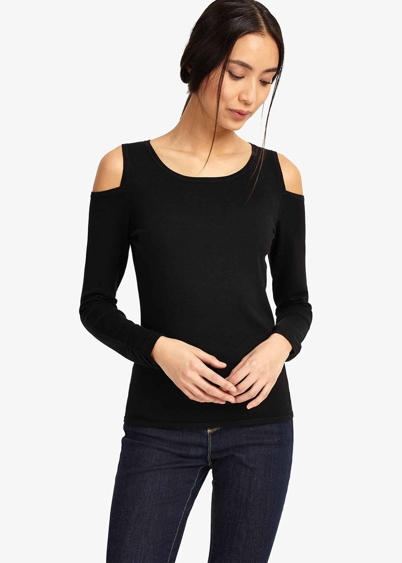 Carly Cold Shoulder Knitted Top