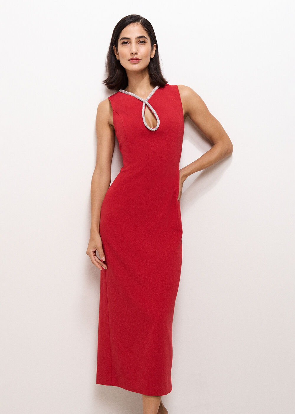 Milia Red Diamante Maxi Dress