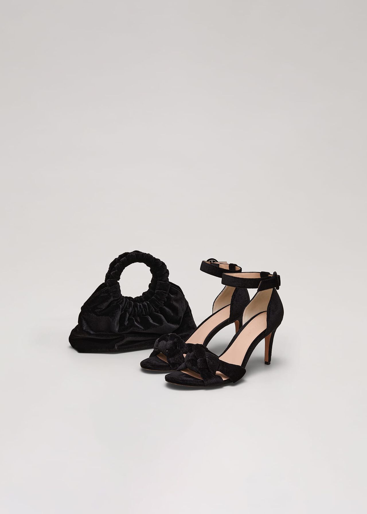 Black Velvet Twist Handle Mini Grab Bag