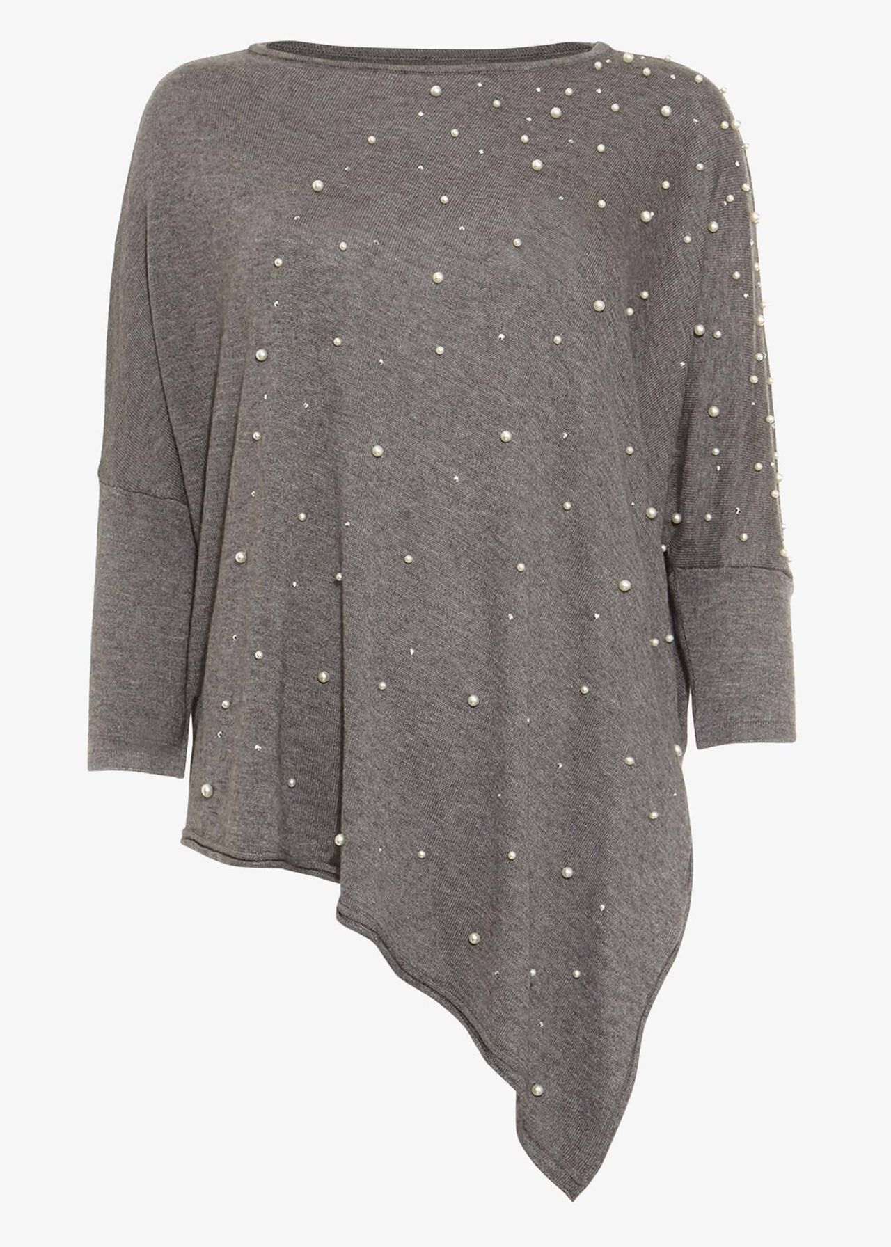 Patricia Faux Pearl Asymmetric Knitted Jumper