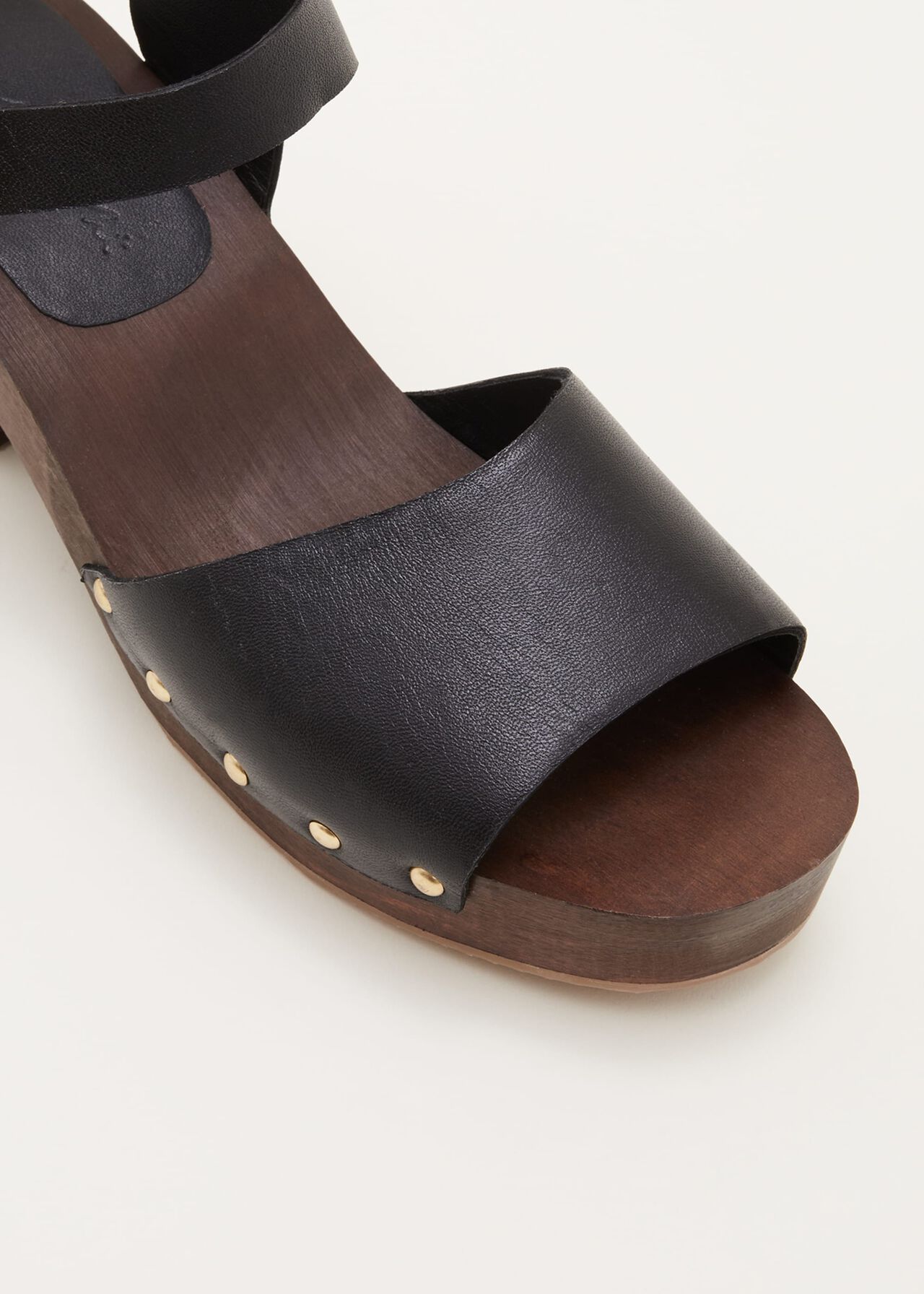 Leather Heel Sandal Clog