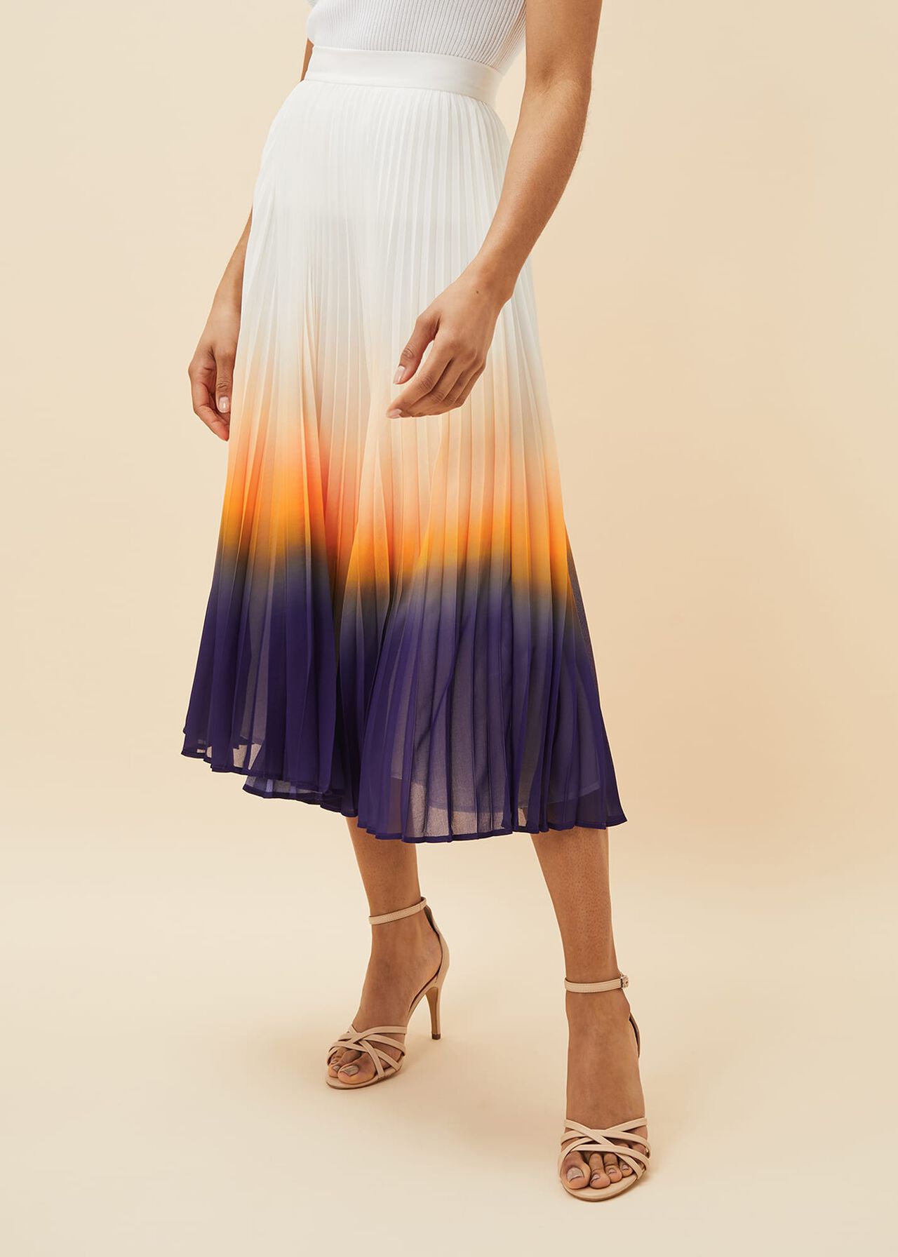 Raya Pleated Dip Dye Skirt