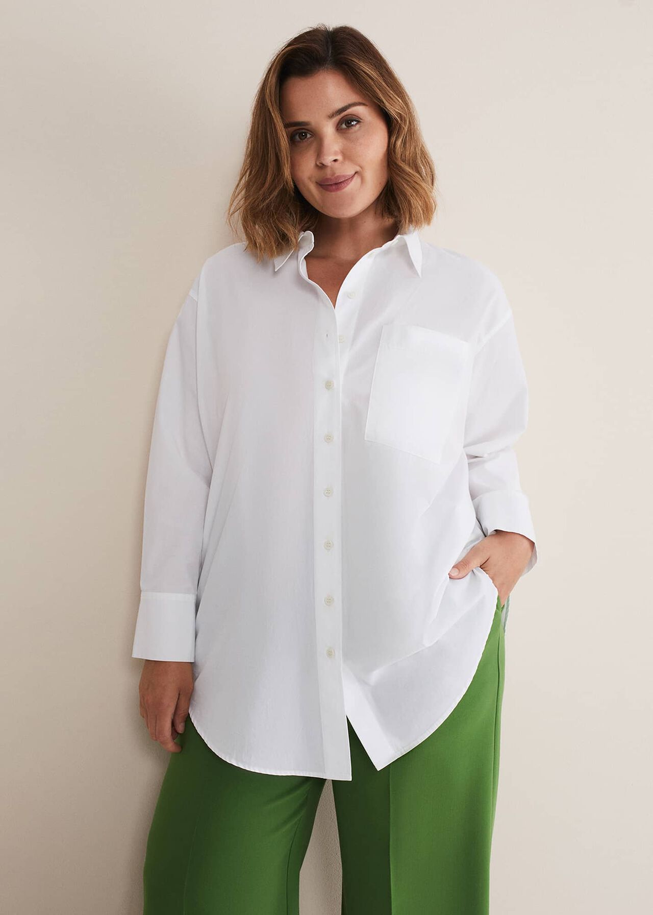 White Cotton Oversized Shirt