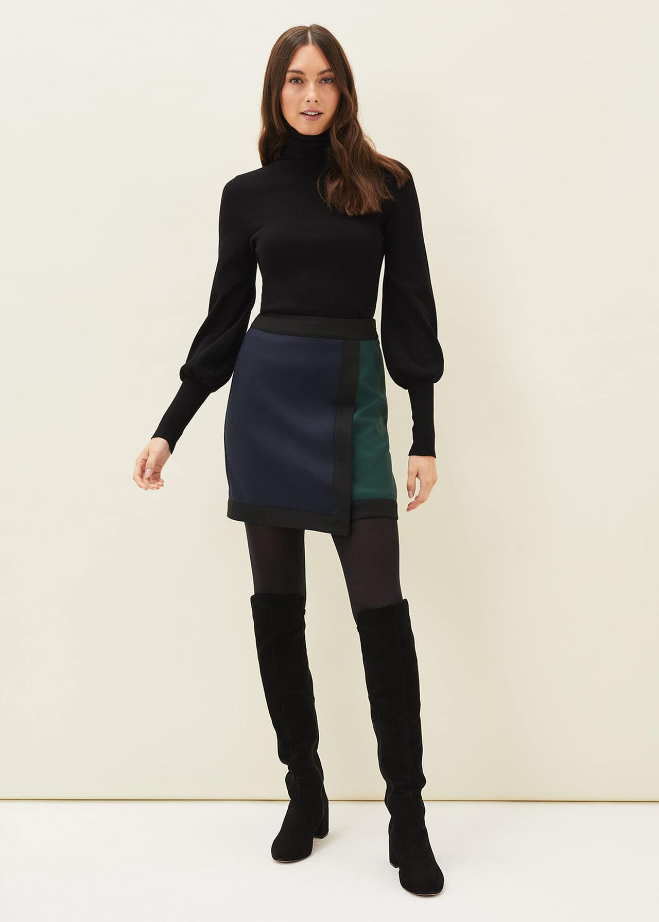 Natalie Colourblock Knitted Mini Skirt