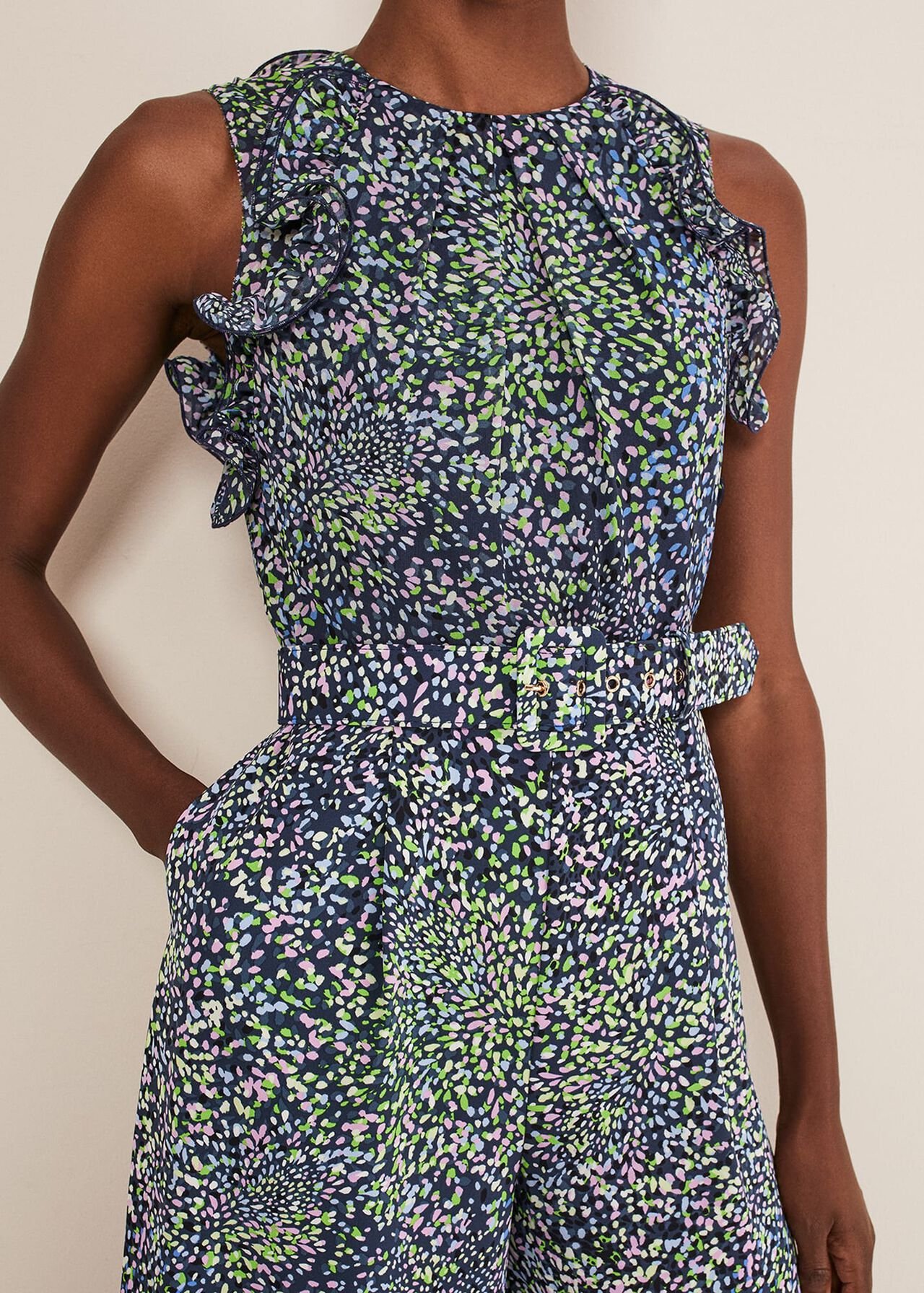 Maggie Ditsy Ruffle Jumpsuit