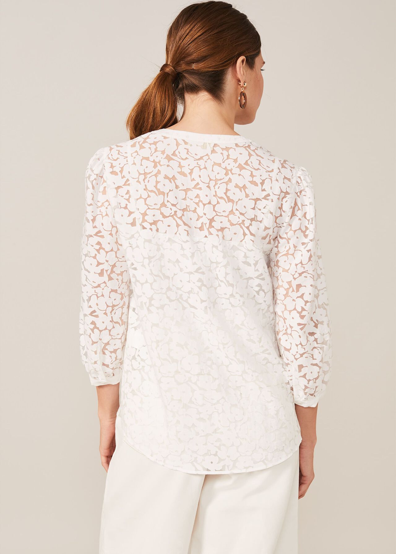 Burnout Floral Blouse