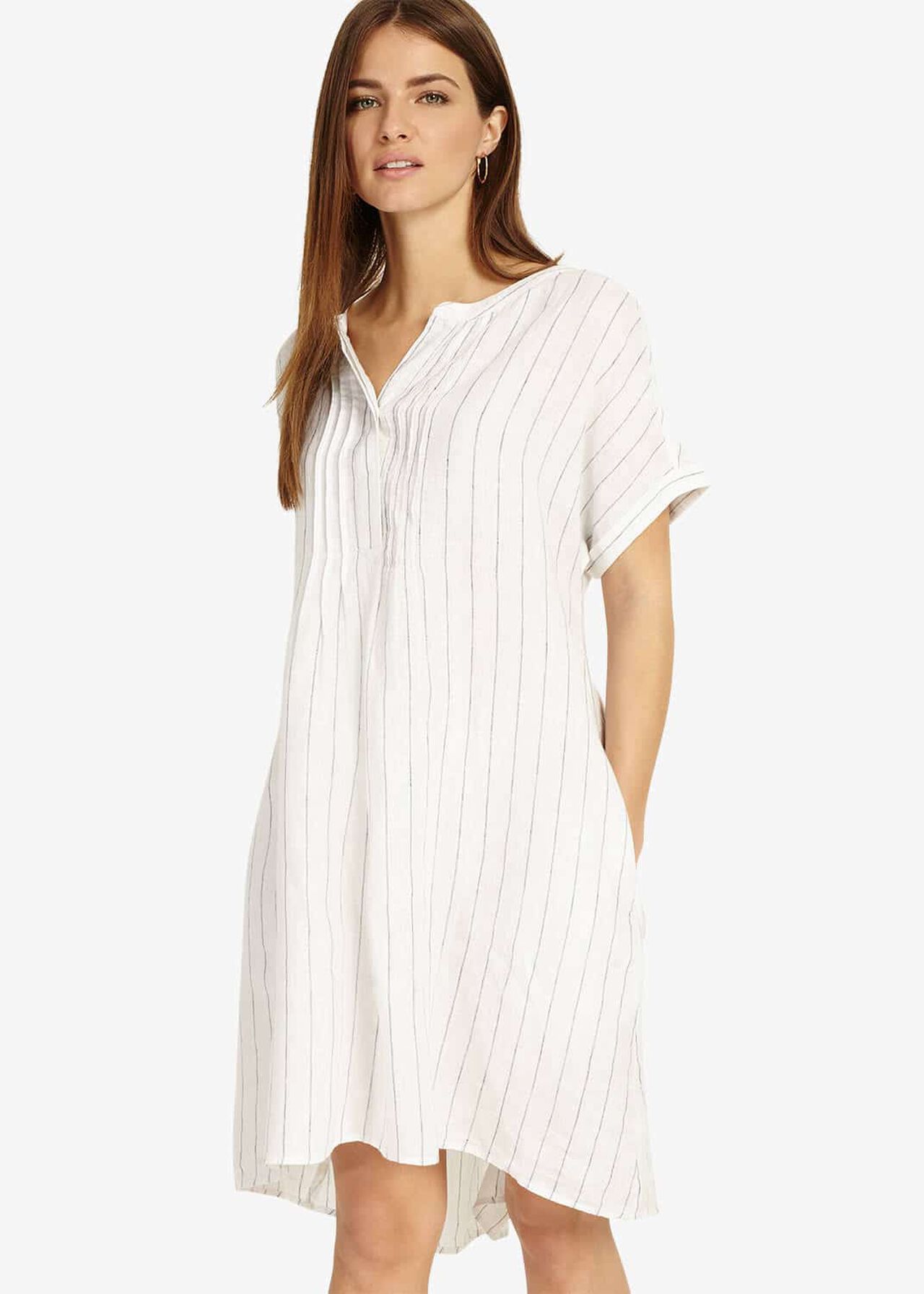 Gabriella Stripe Linen Shirt Dress
