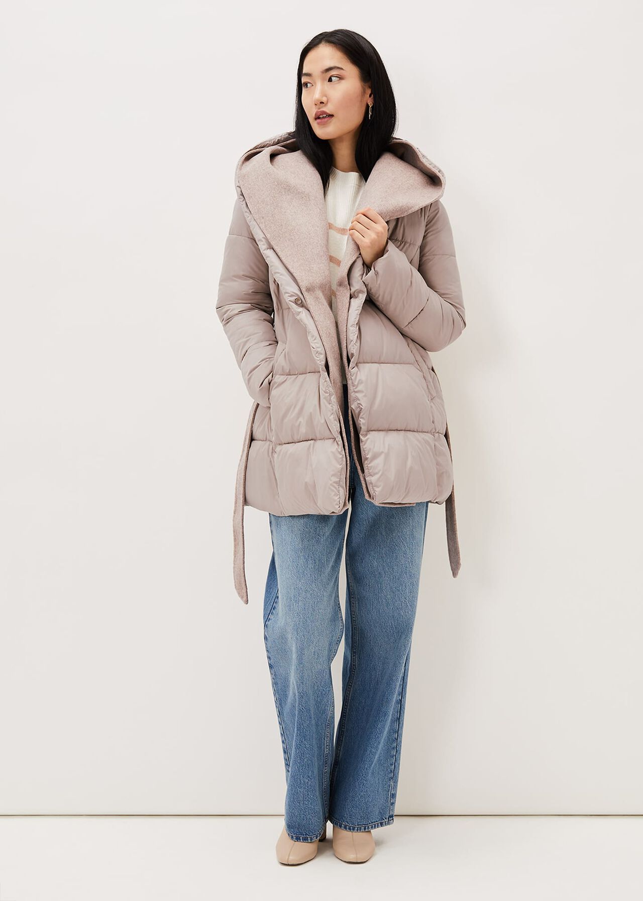 Brae Belted Puffer Knit Coat