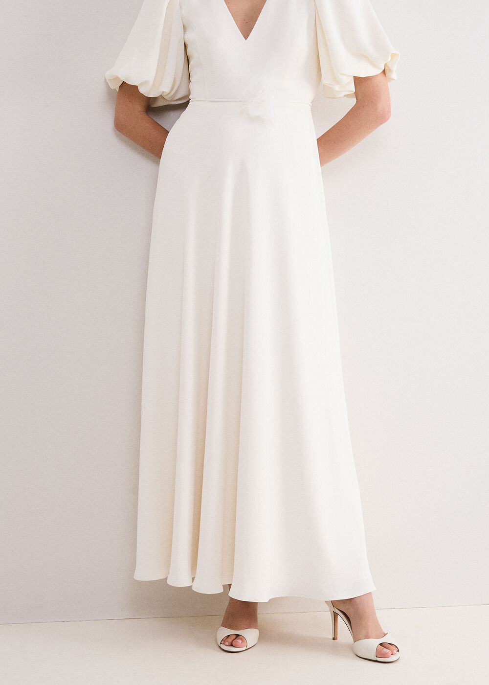 V Neck Puff Sleeve Wedding Dress | Phase Eight UK