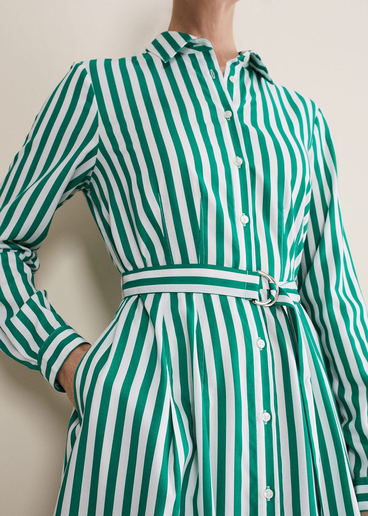 Ida Stripe Shirt Midi Dress