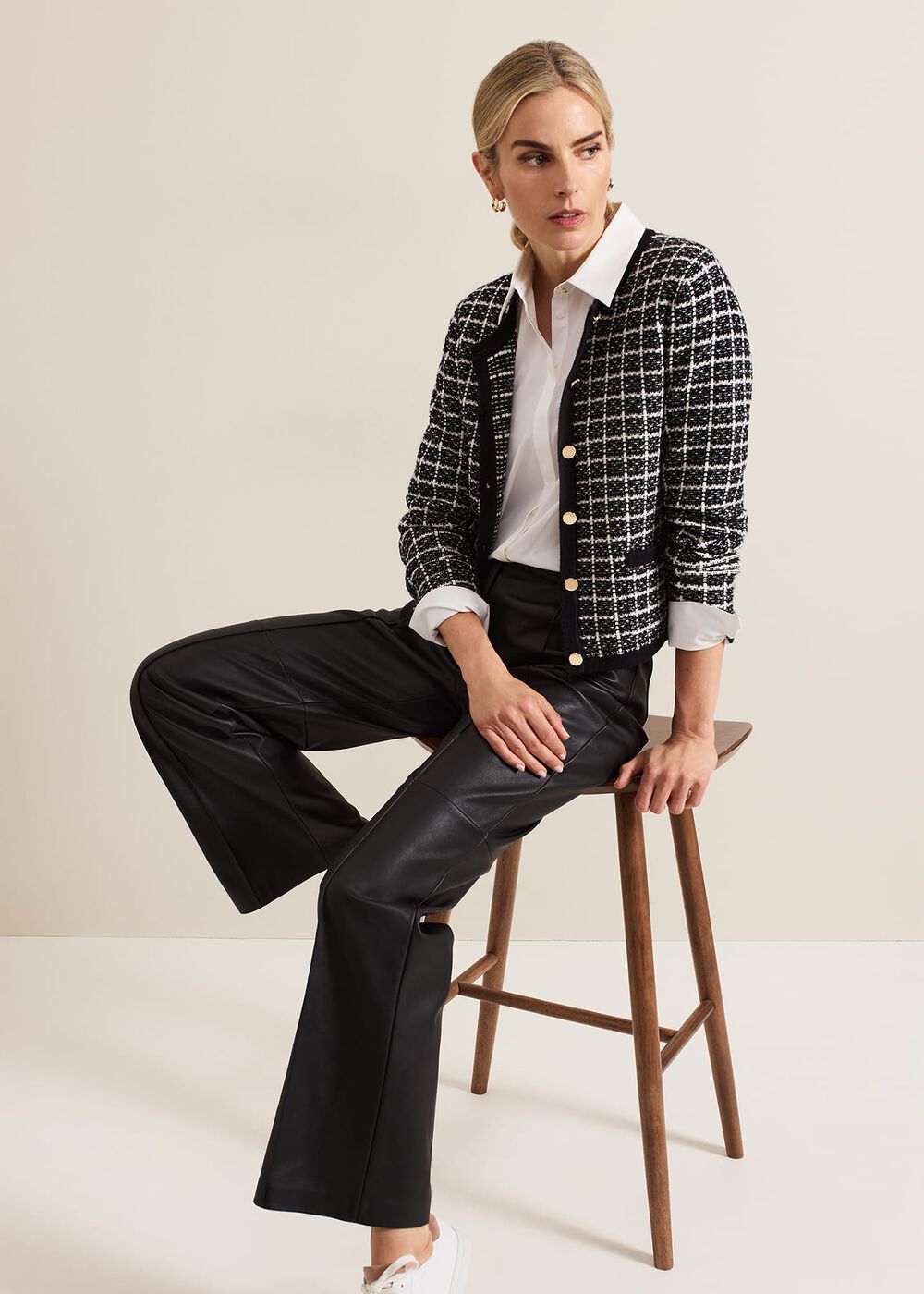 ${product-id}-Tiffany Lurex Check Cardigan-Black/Ivory-${view-type}