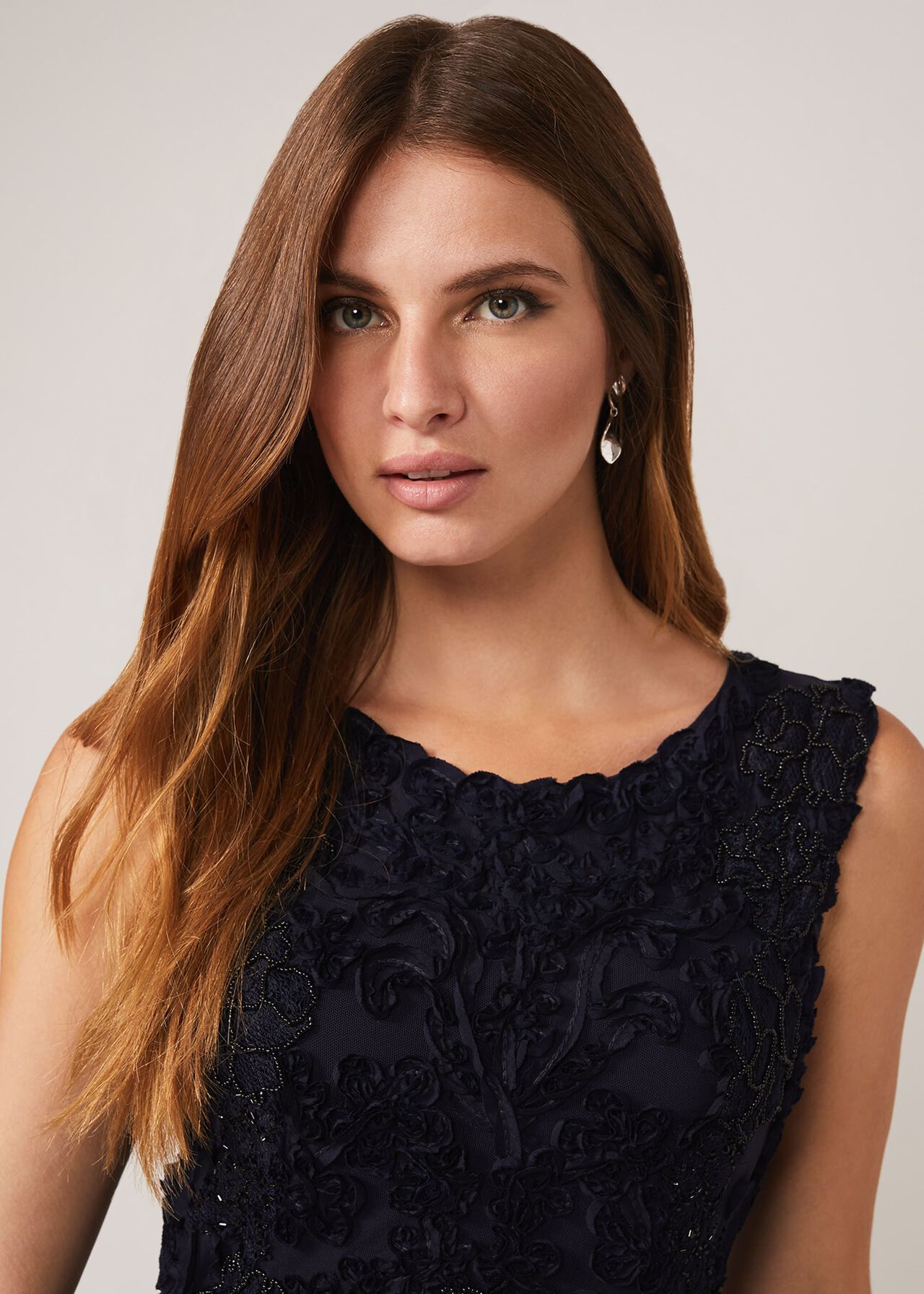 Penelope Tapework Lace Fit And Flare Dress