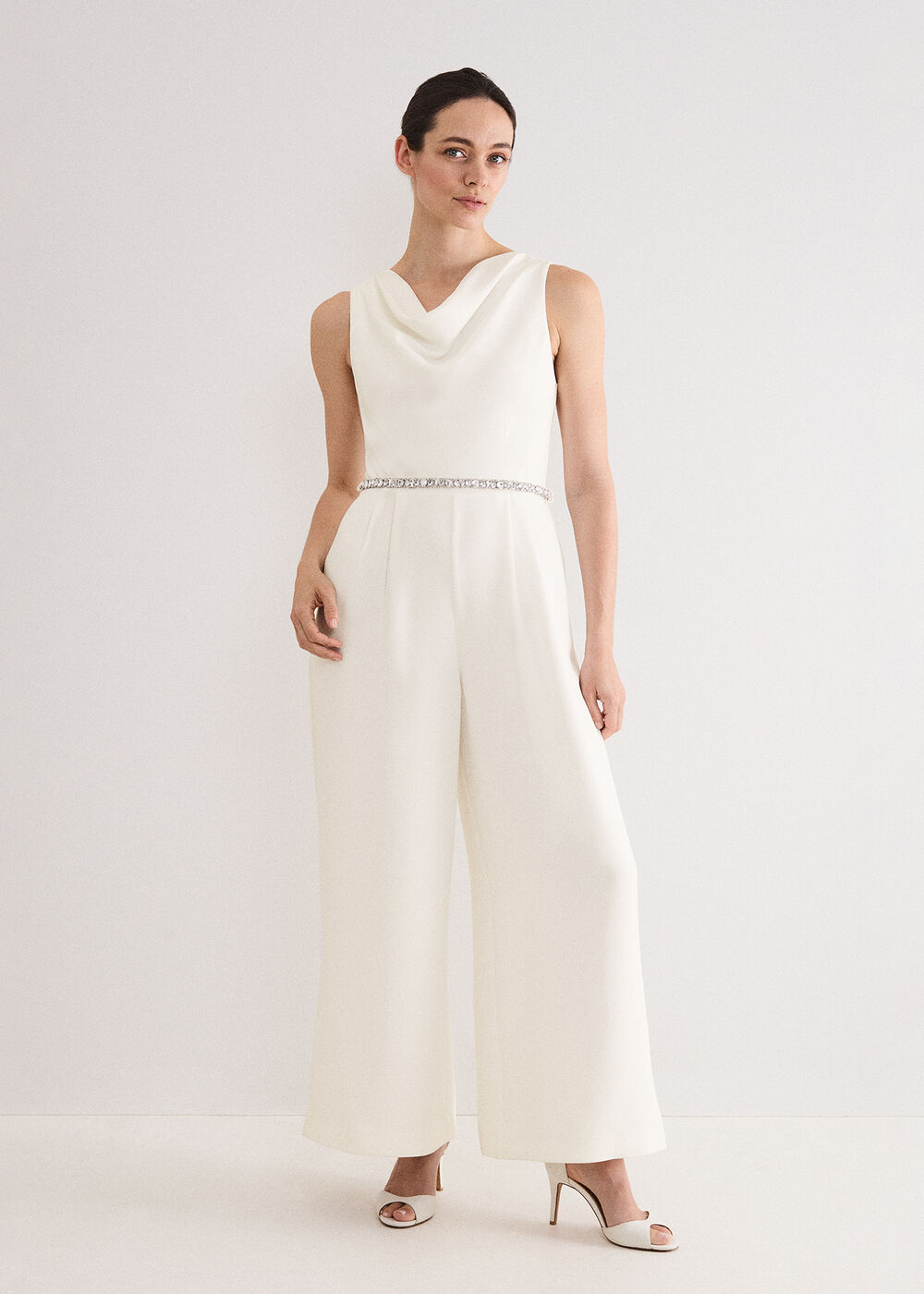 Rubiana Ivory Cowl Neck Jumpsuit