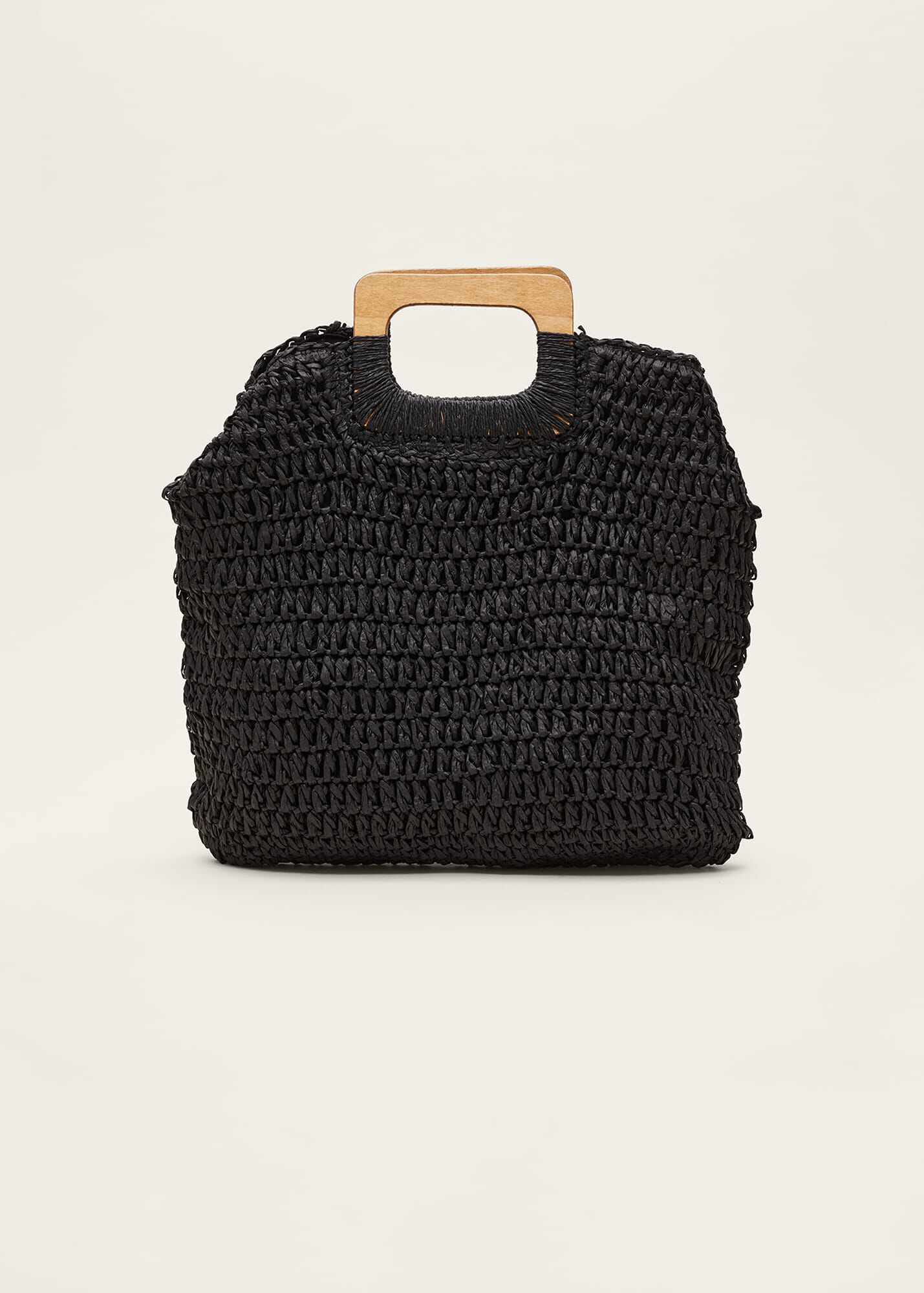 Black raffia bag