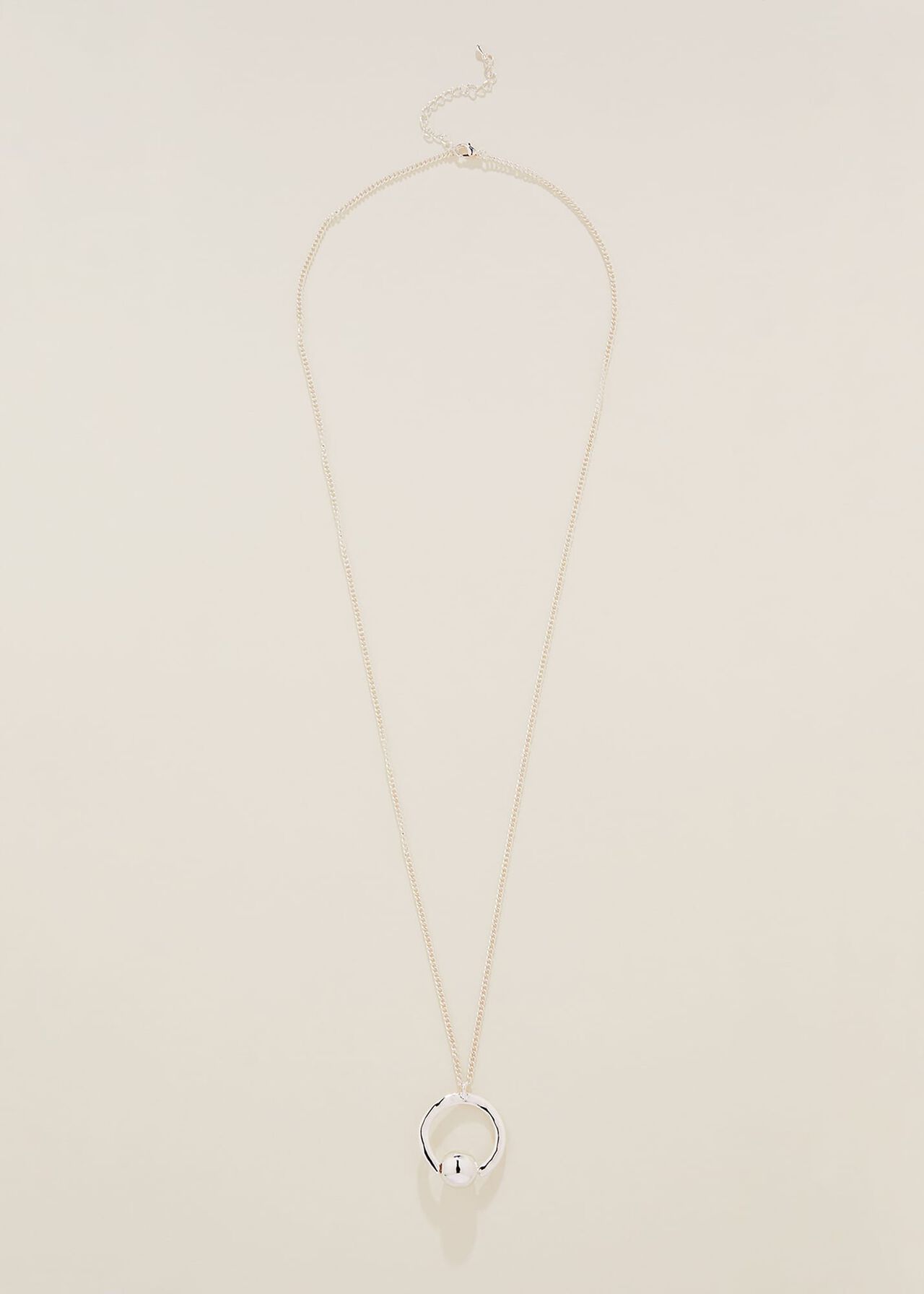 Open Circle Long Pendant Necklace
