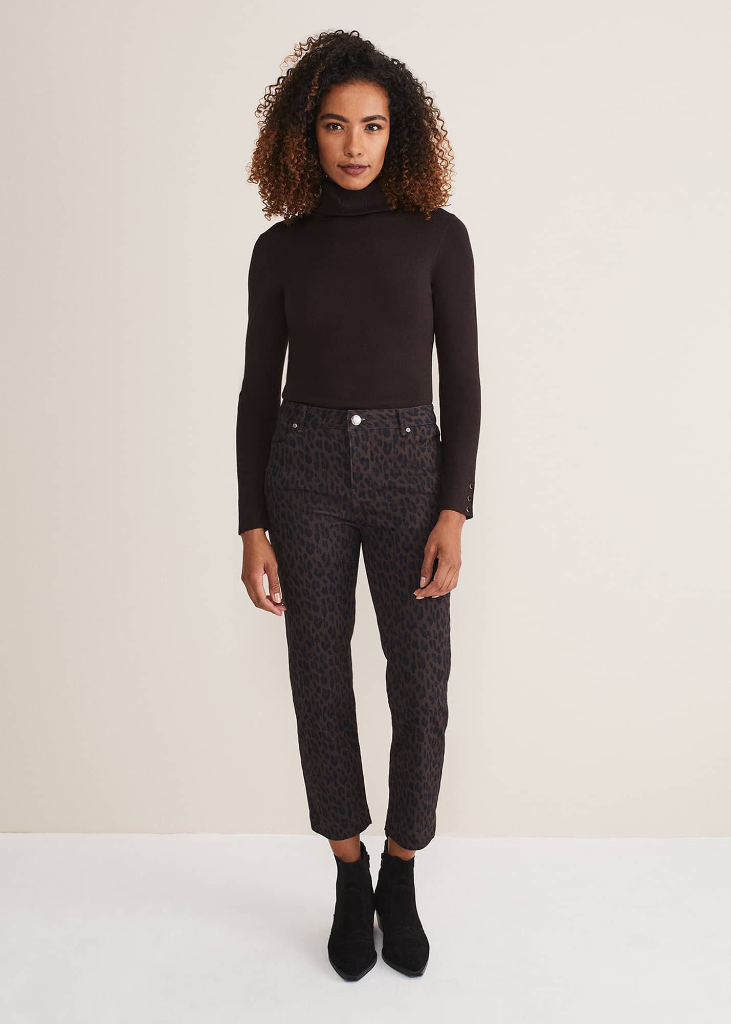 Ramona Leopard Print Straight Leg Jean 