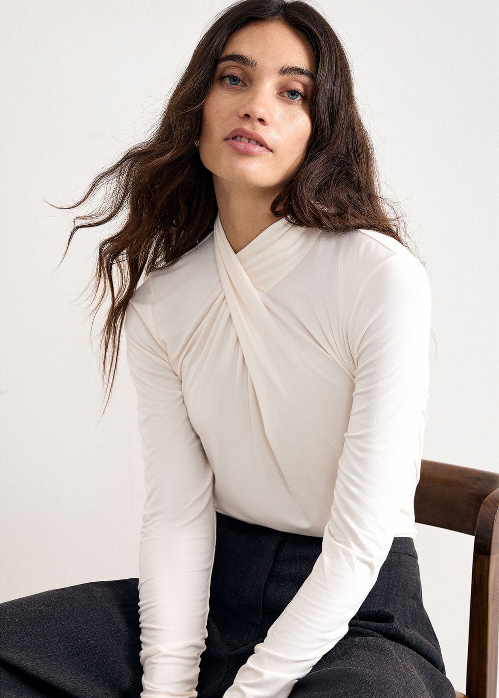 Argy Twist Neck Long Sleeve Top