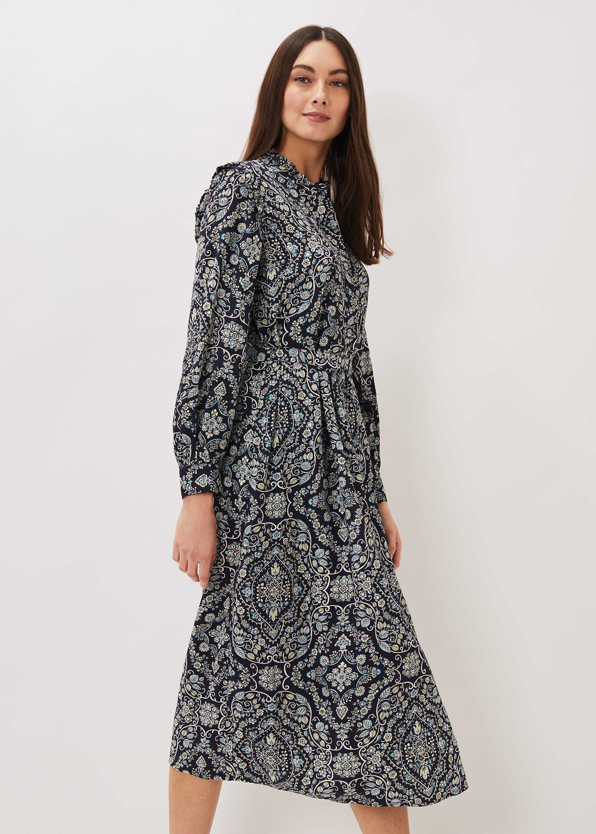 Paisley print on sale midi dress