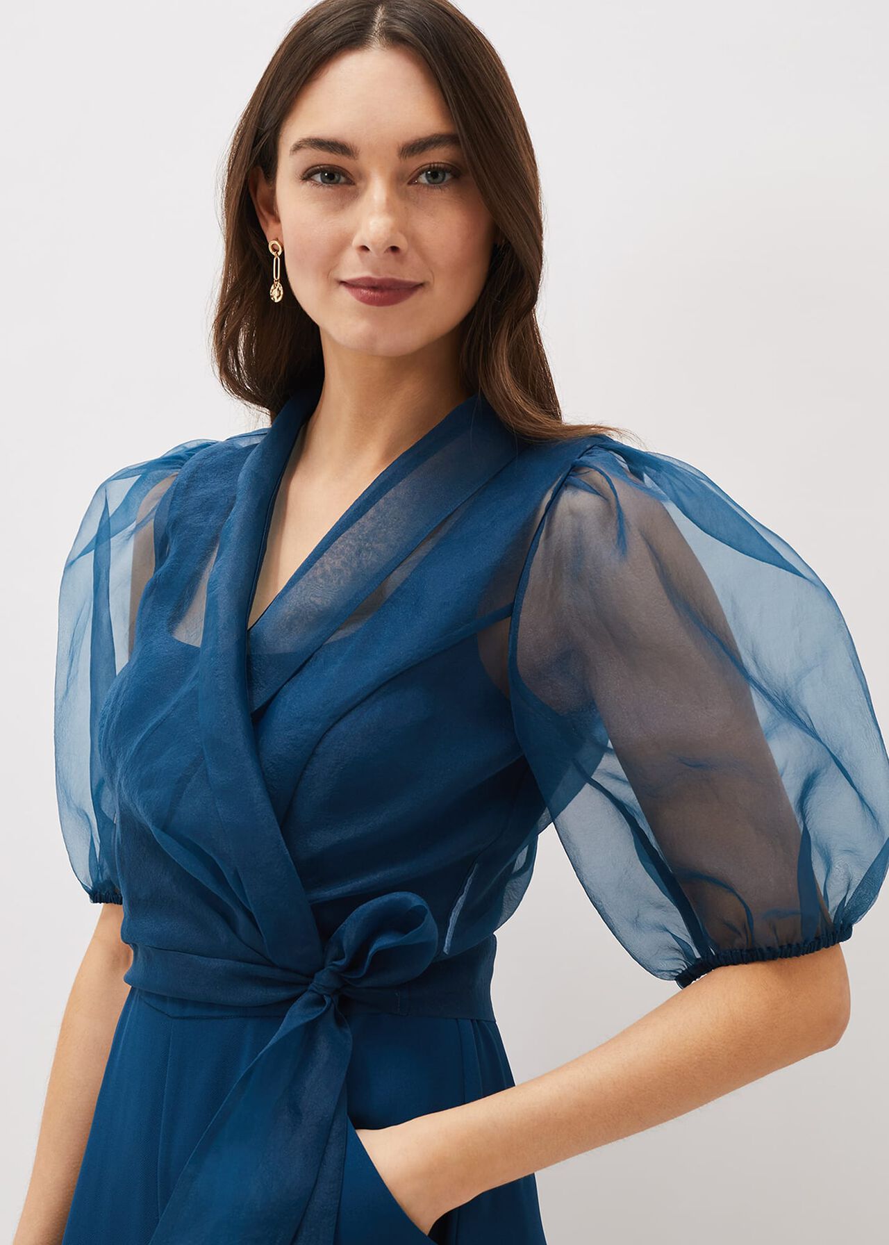 Brontie Puff Sleeve Wide Leg Jumpsuit
