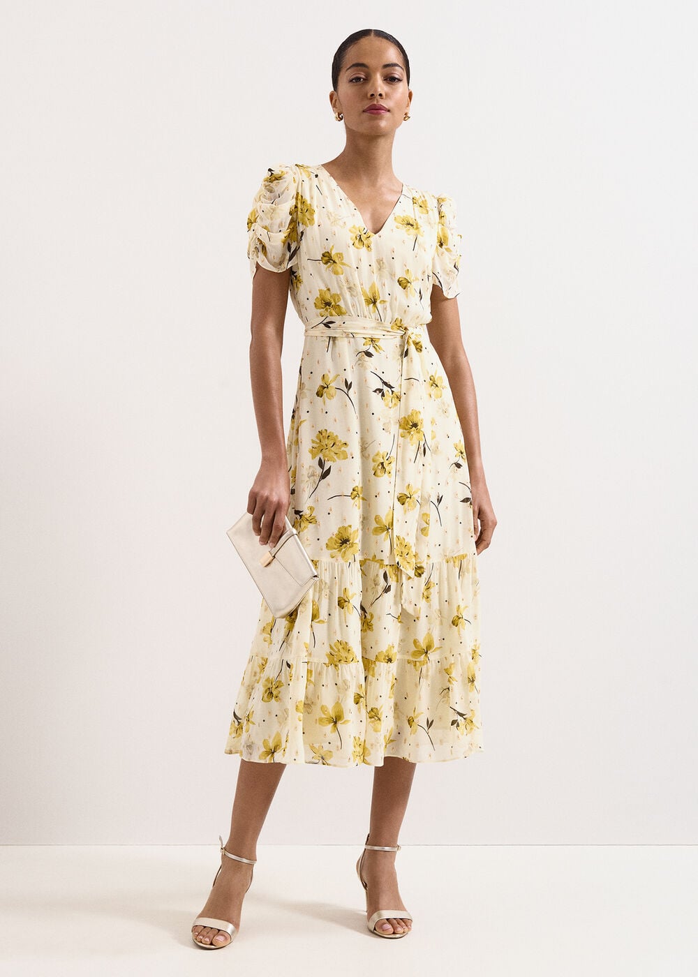 Azalea Fil Coupe Floral Midi Dress