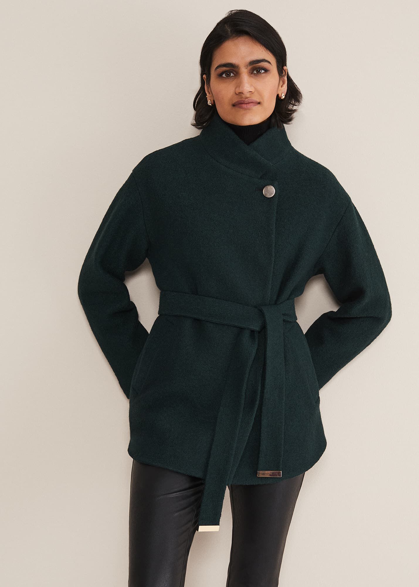 Mya Wool Short Belted Coat