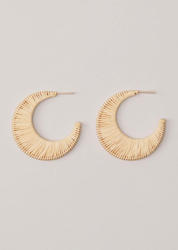 Raffia Hoop Earrings