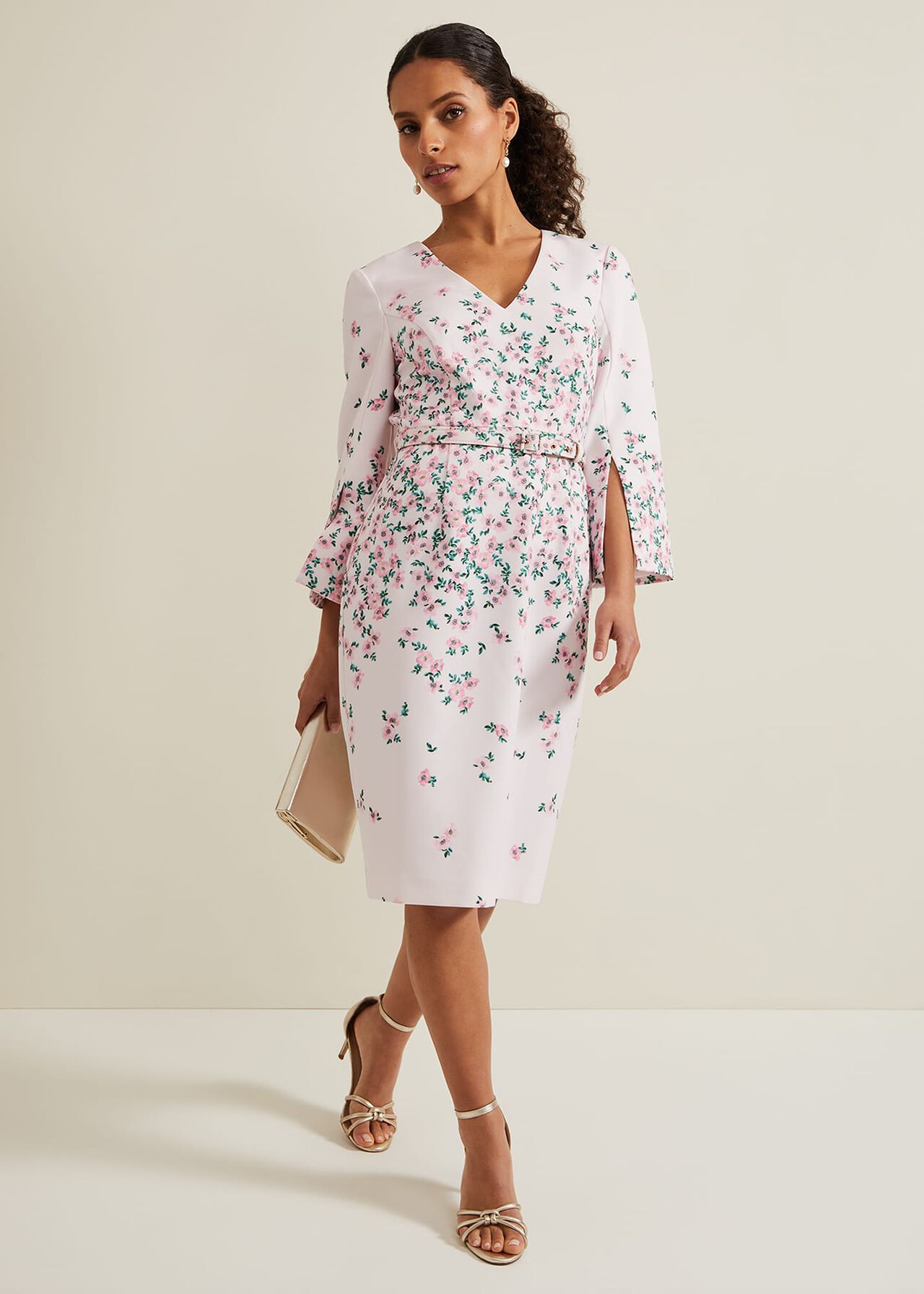 Petite Giovanna Floral Belted Dress