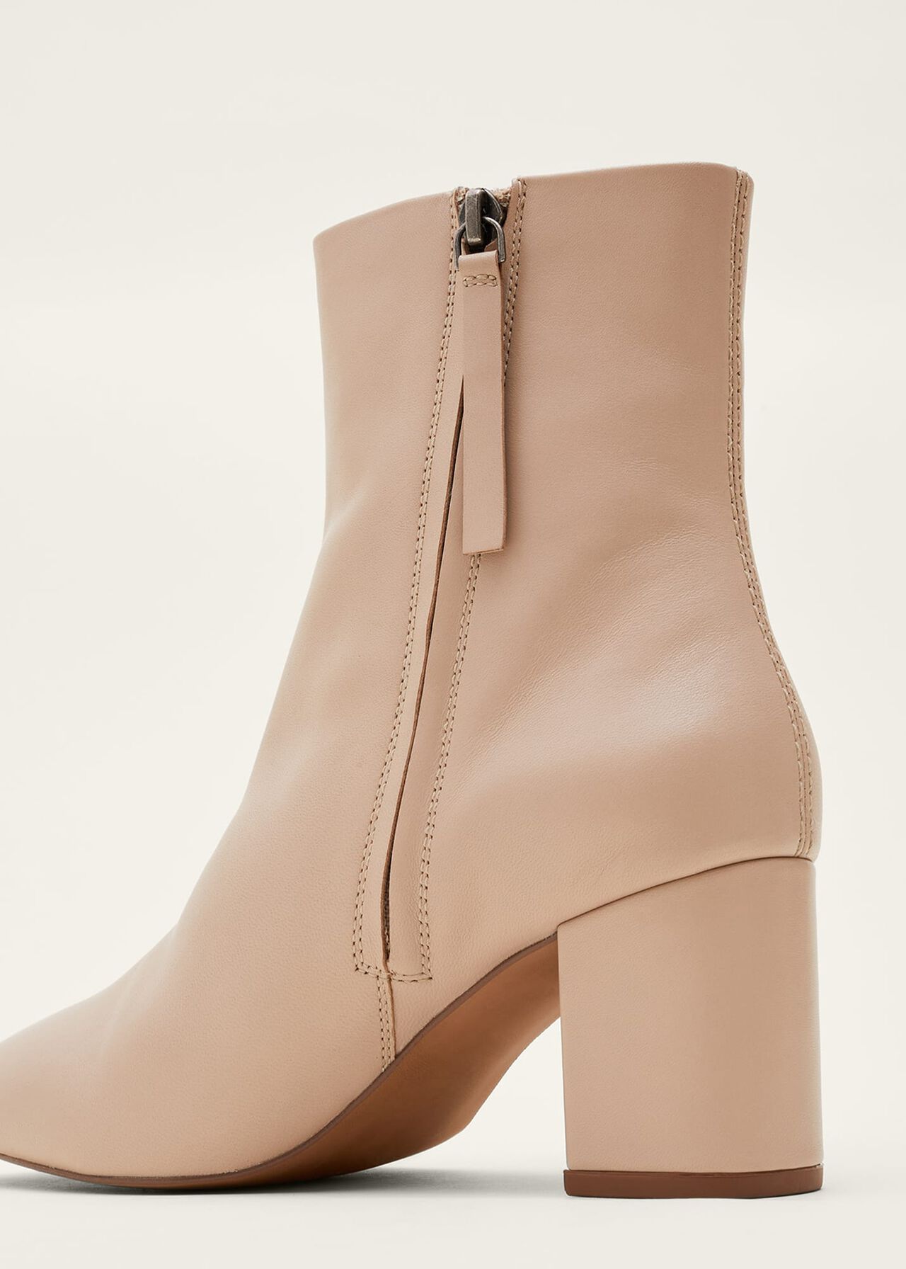 Stitched Leather Ankle Boot