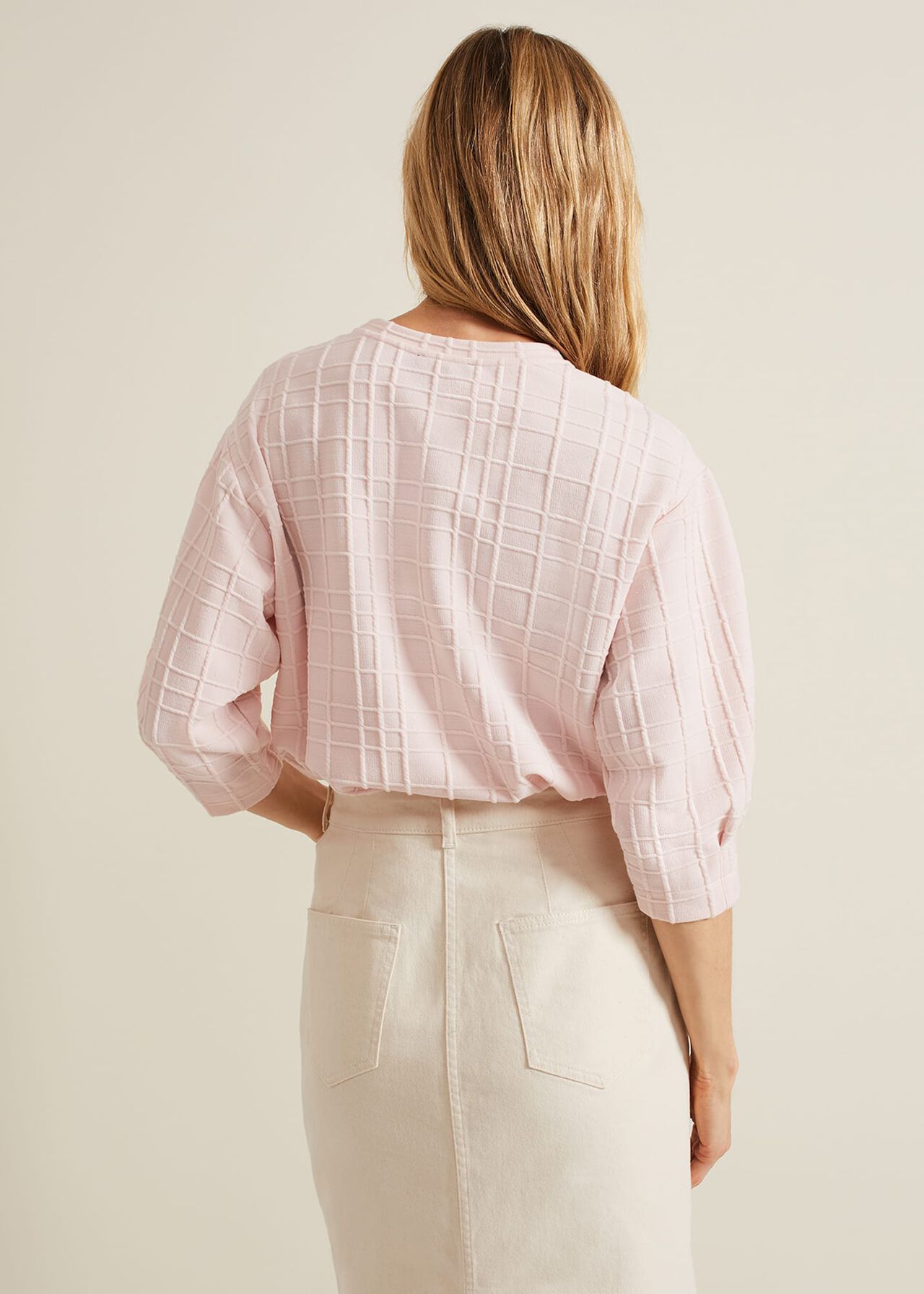 Tracy Check Textured Top