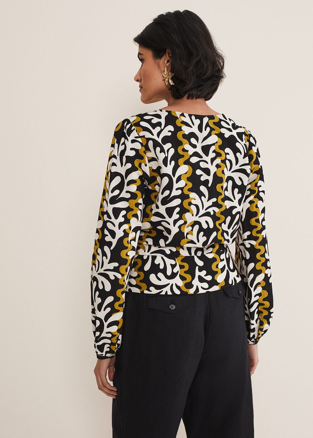 Vienna Linen Wrap Blouse