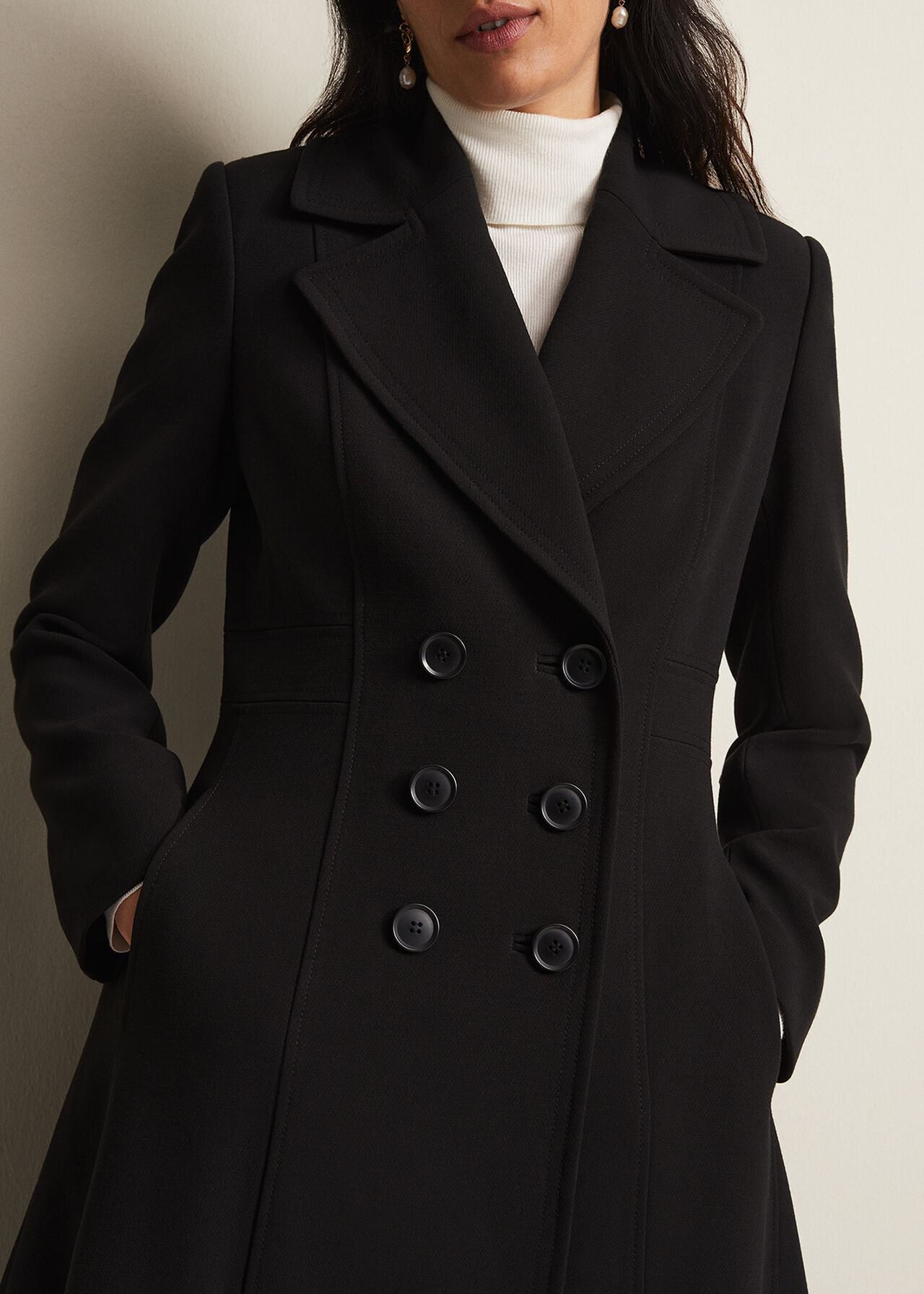 Sandra Black Long Smart Coat