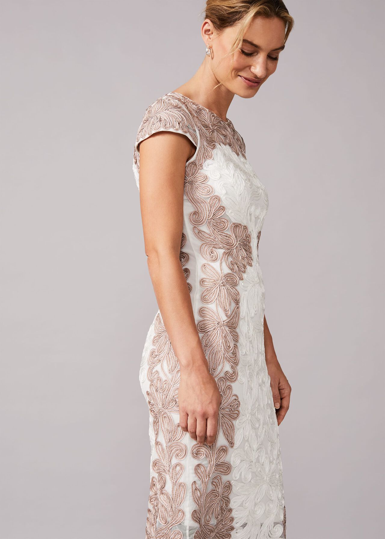Nori Tapework Lace Fitted Dress