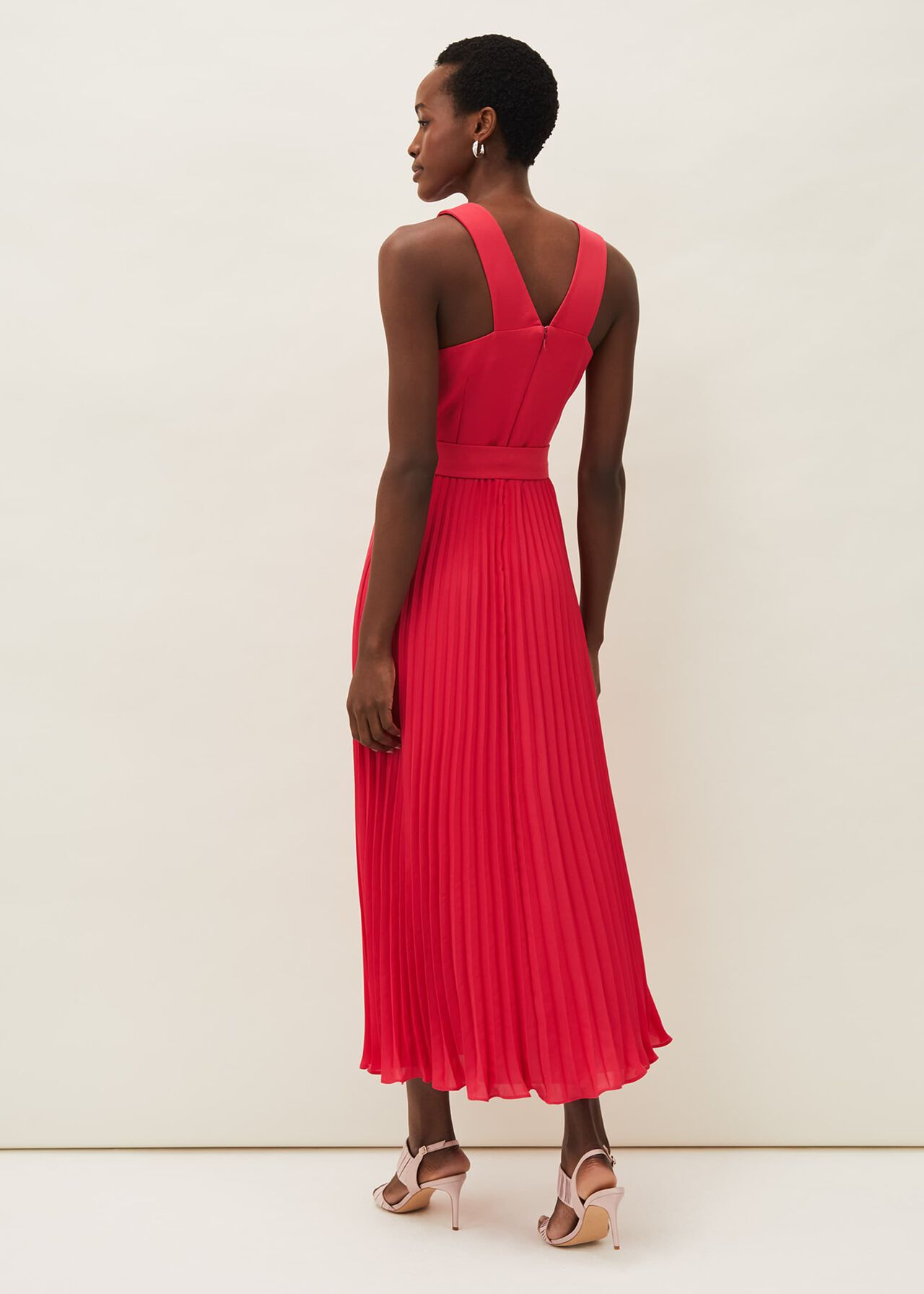 Yas Red Halterneck Midi Dress
