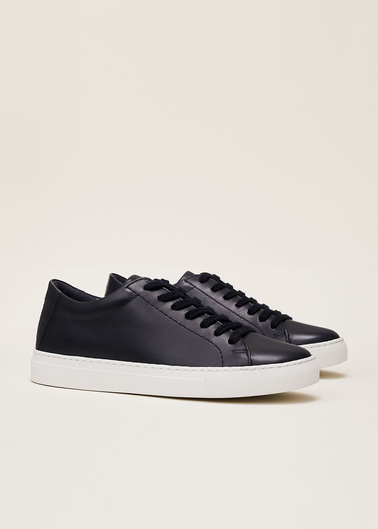 Rosanna Navy Leather Trainers