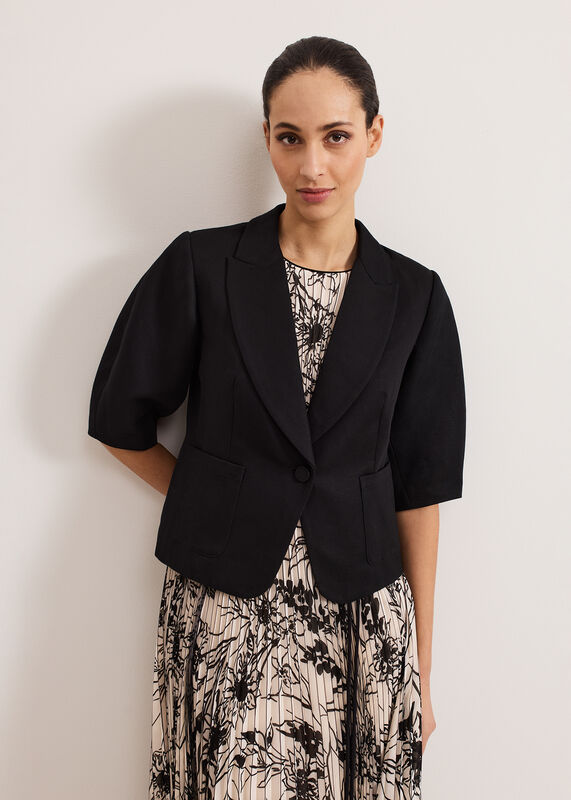 Coniston Linen Blend Puff Sleeve Jacket