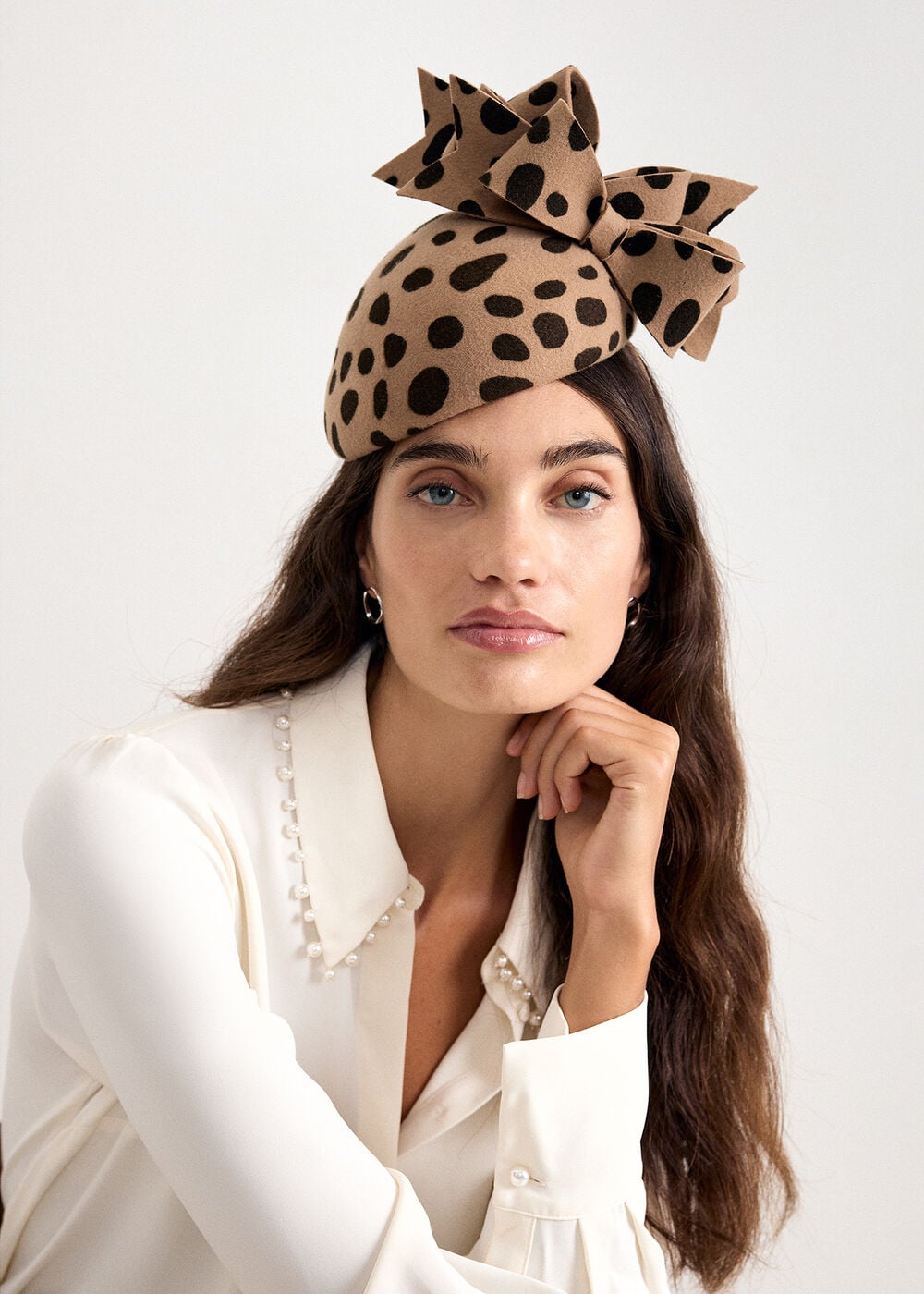 Leopard Print Bow Pillbox Fascinator