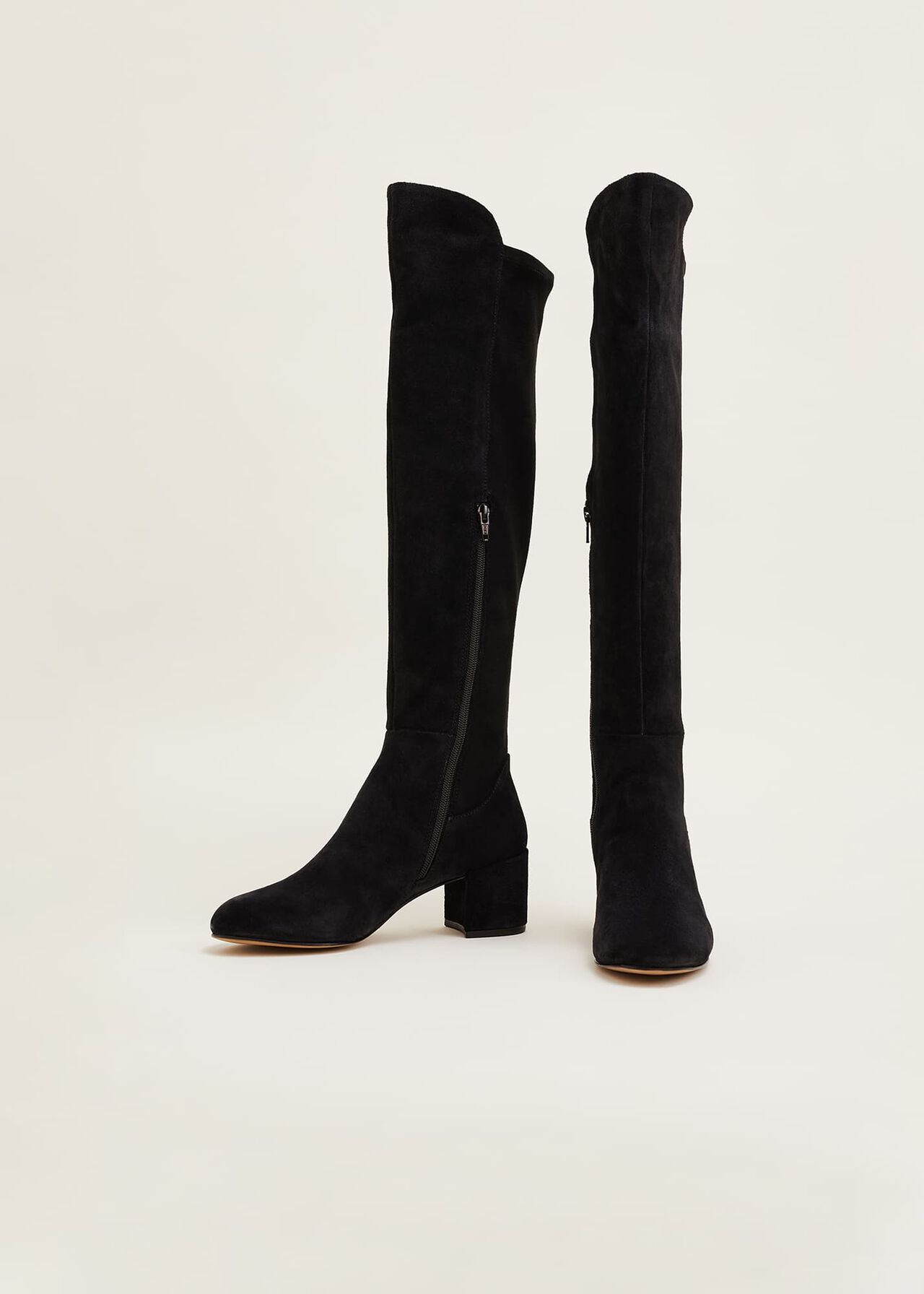 Milly Black Suede Knee Boots