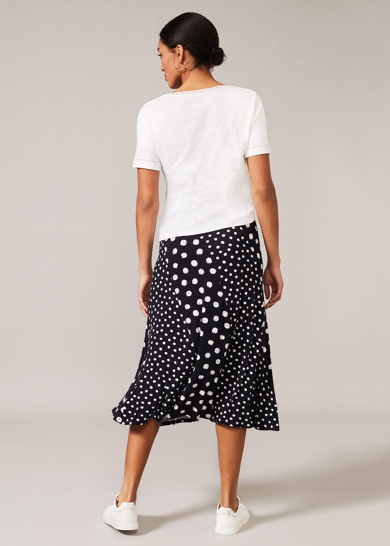 Denia Mixed Spot Panelled Skirt