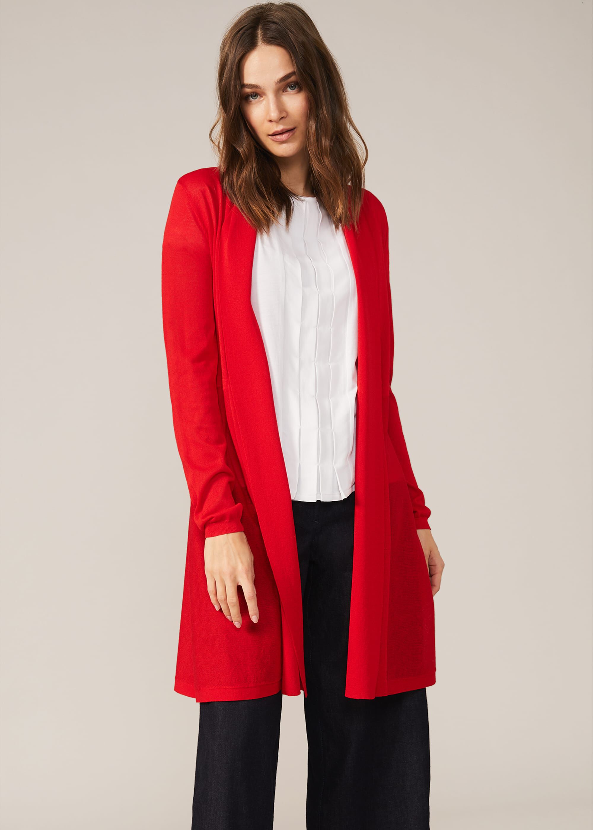 Phase eight sheer lili longline cardigan top
