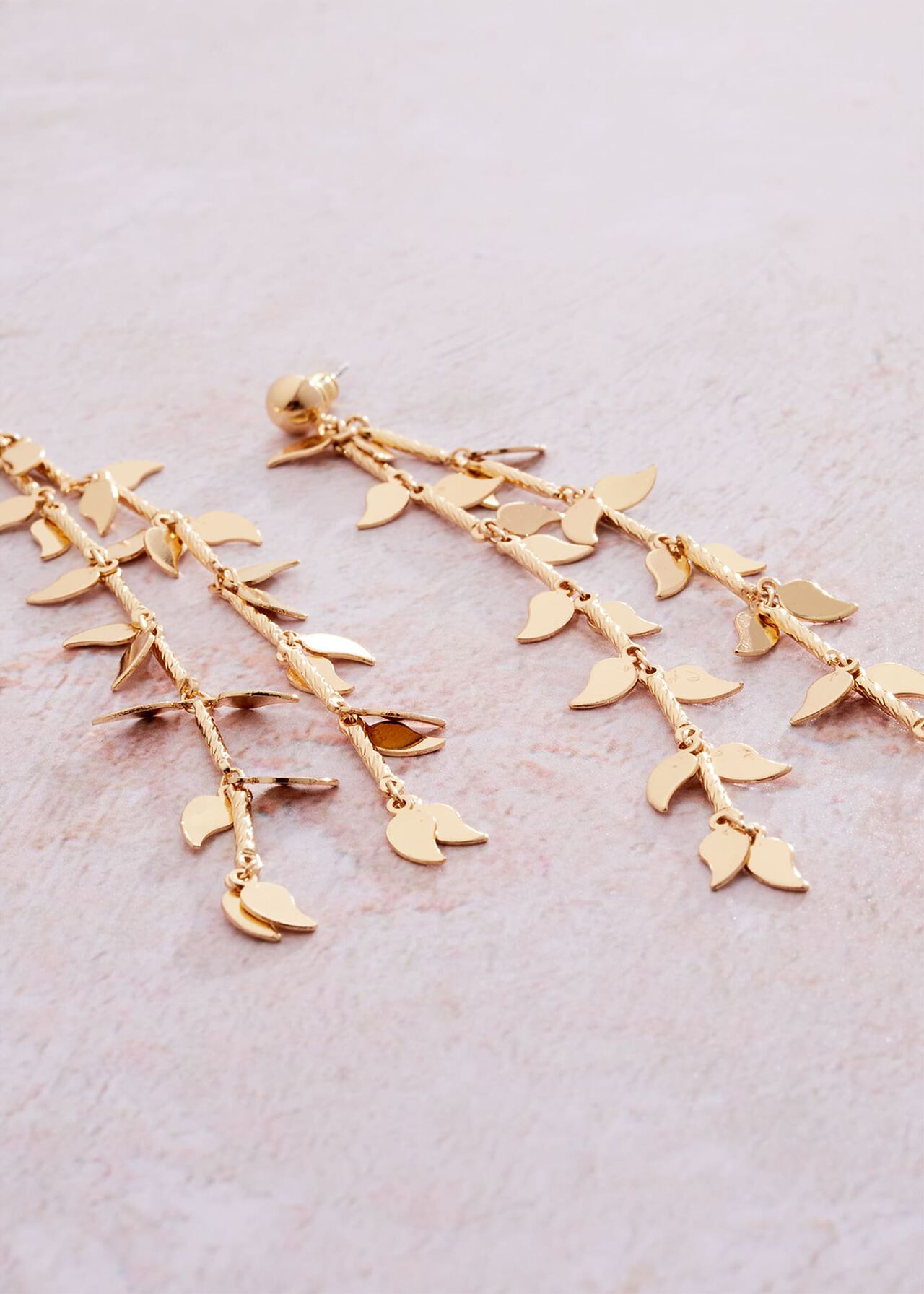 Leaf Detail Chain Earrings