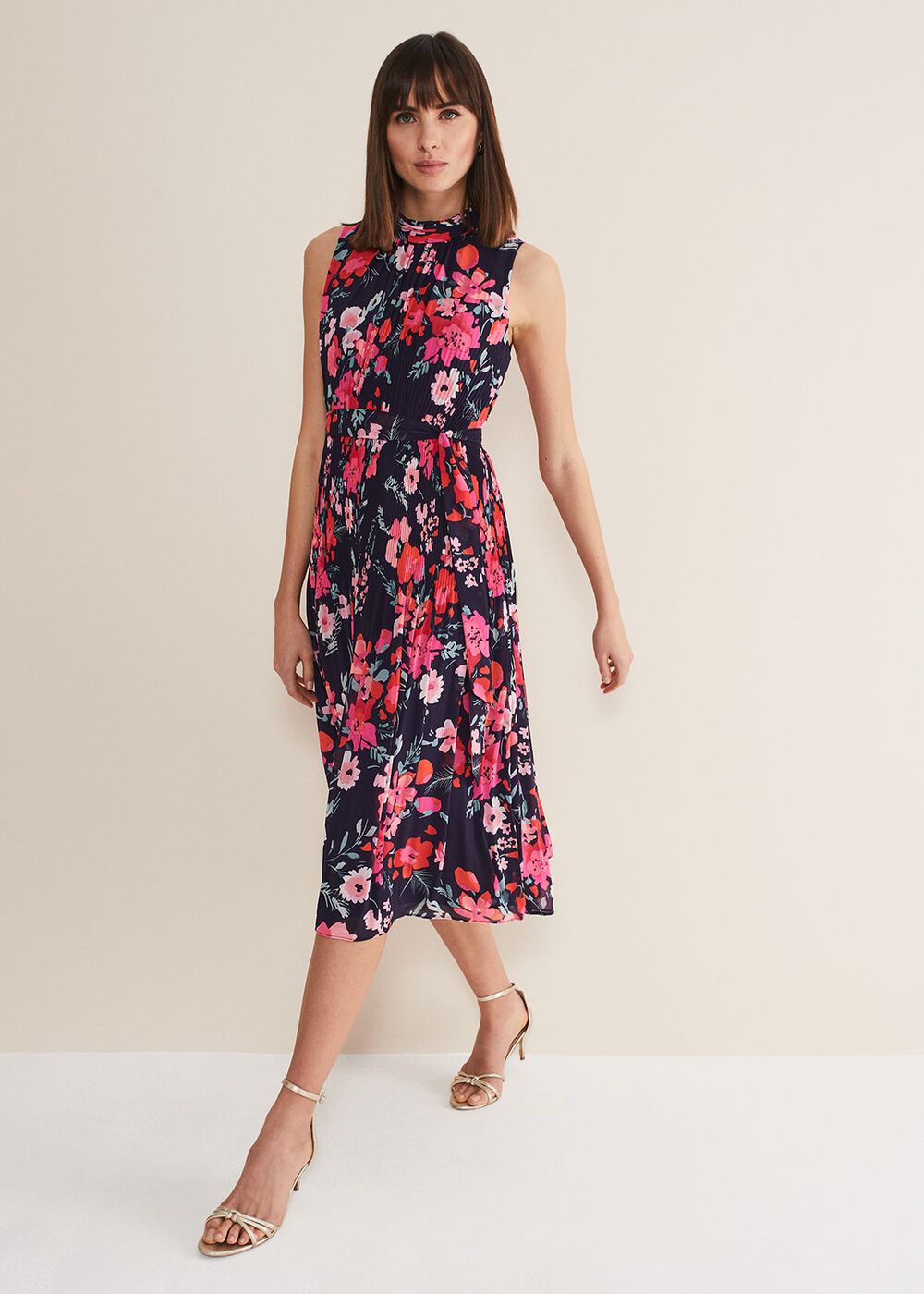 Tillie Floral Pleated Midi Dress