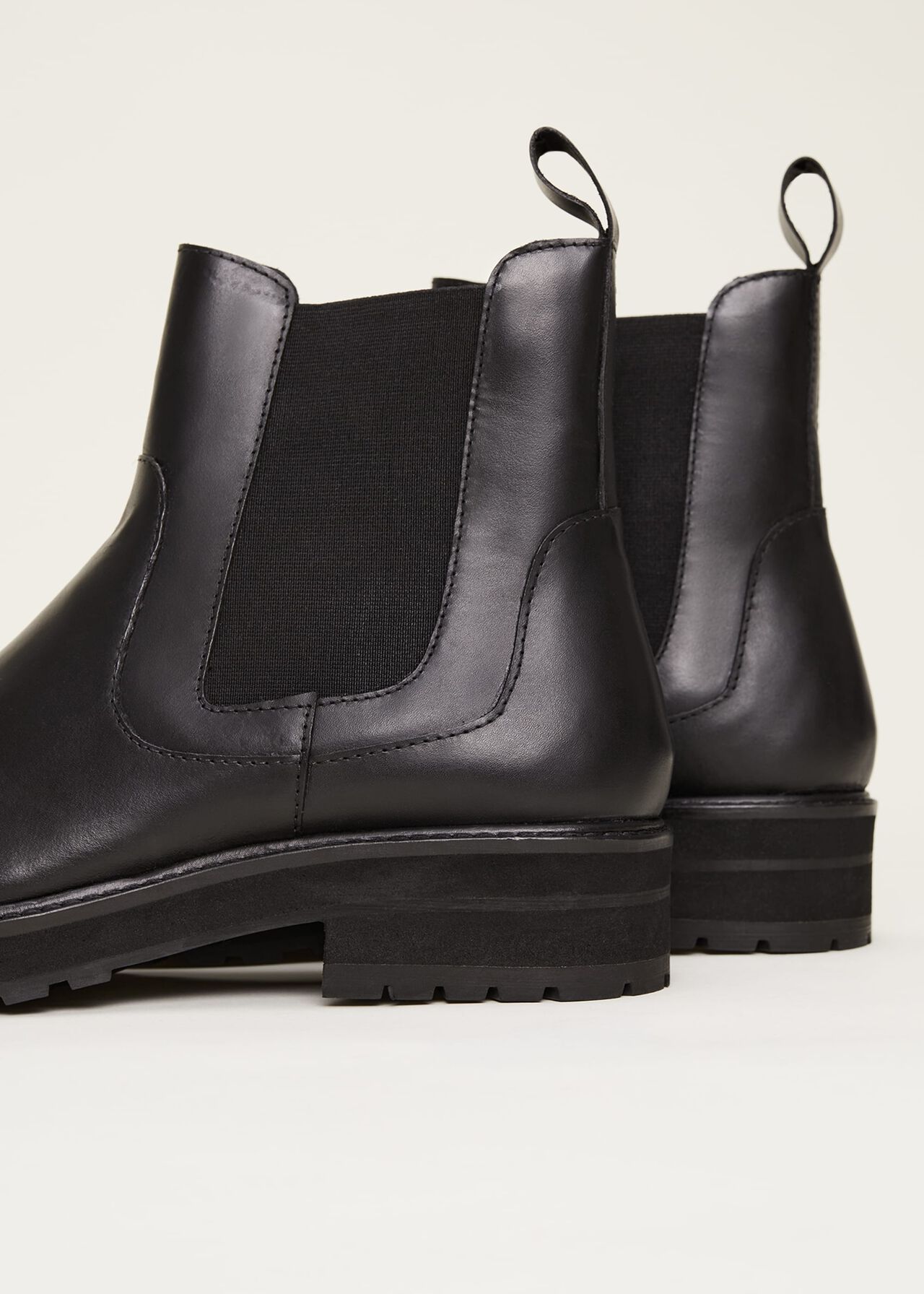 Casual Leather Pull On Ankle Boots