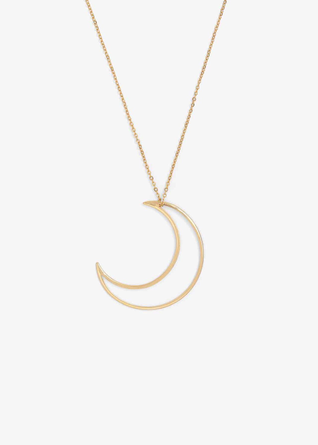 Lacy Crescent Long Pendant Necklace