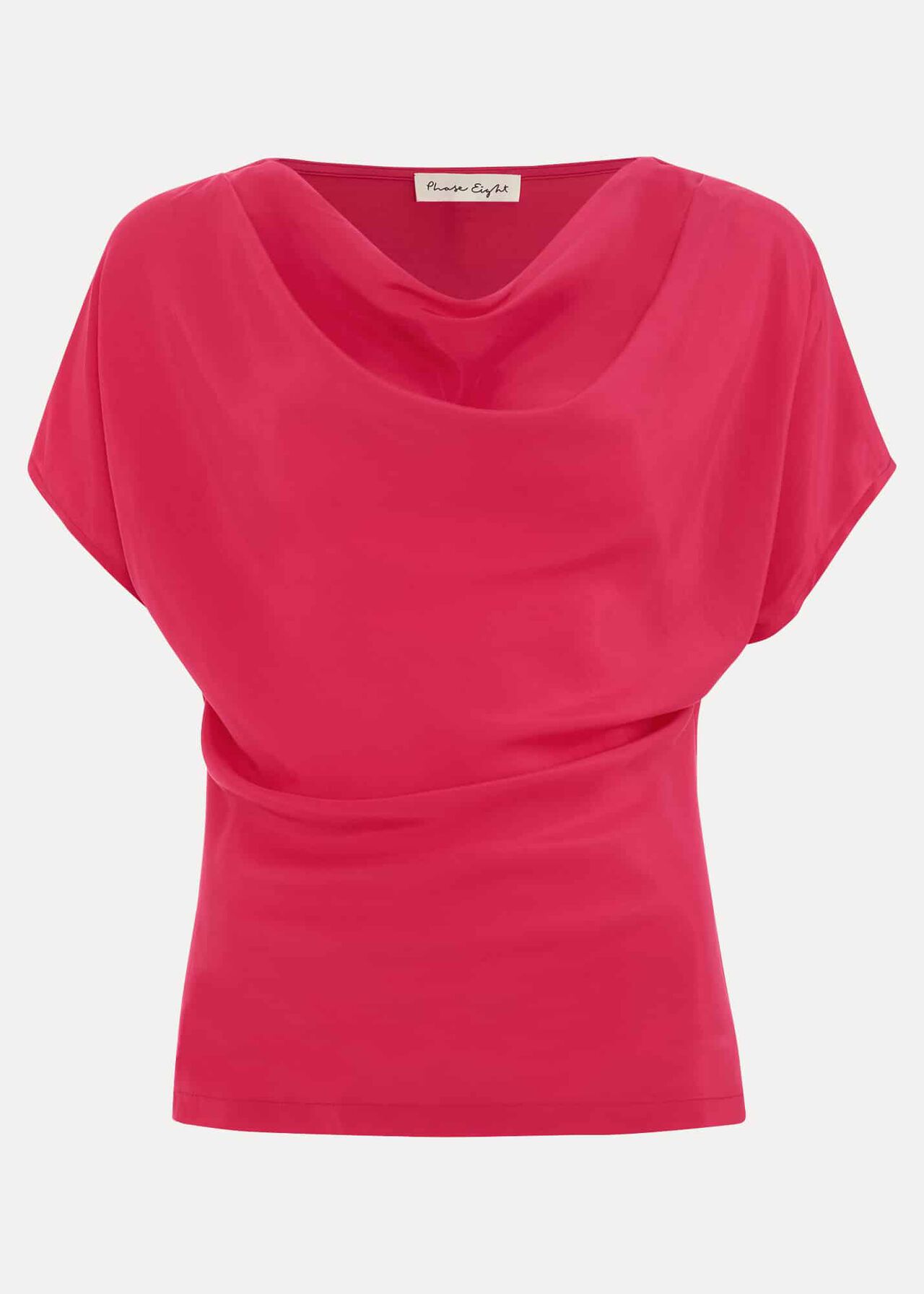 Cheryl Cowl Neck Woven Front Top