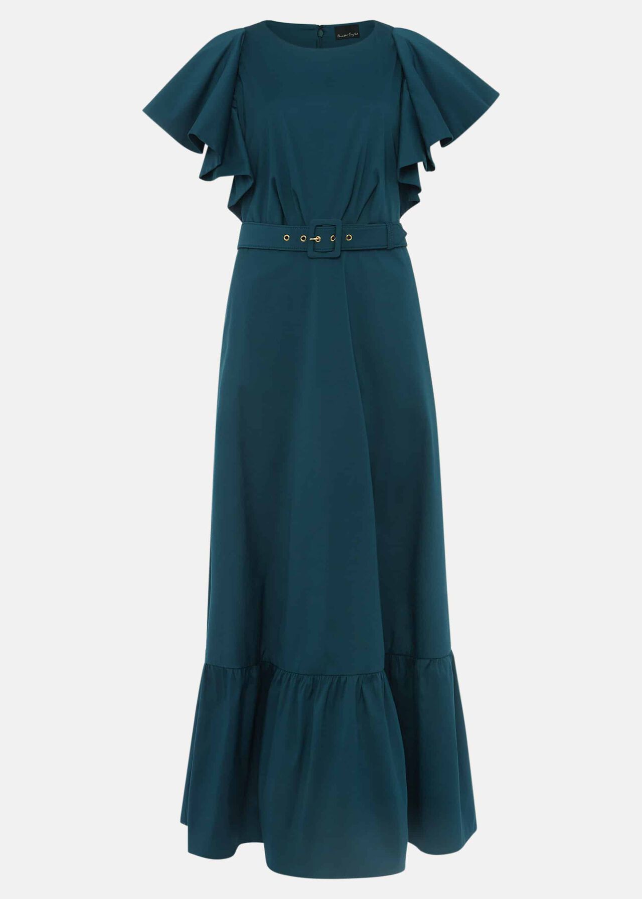 Dinah Frill Sleeve Belted Maxi Dress
