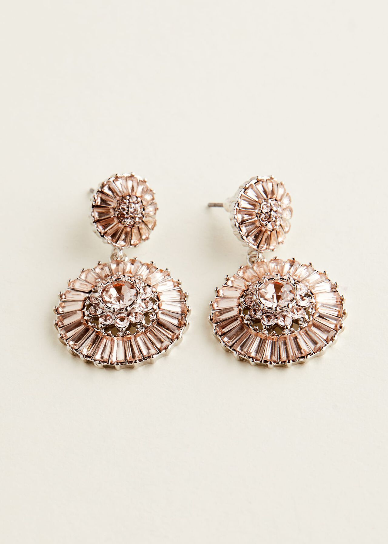Round Stone Drop Earring