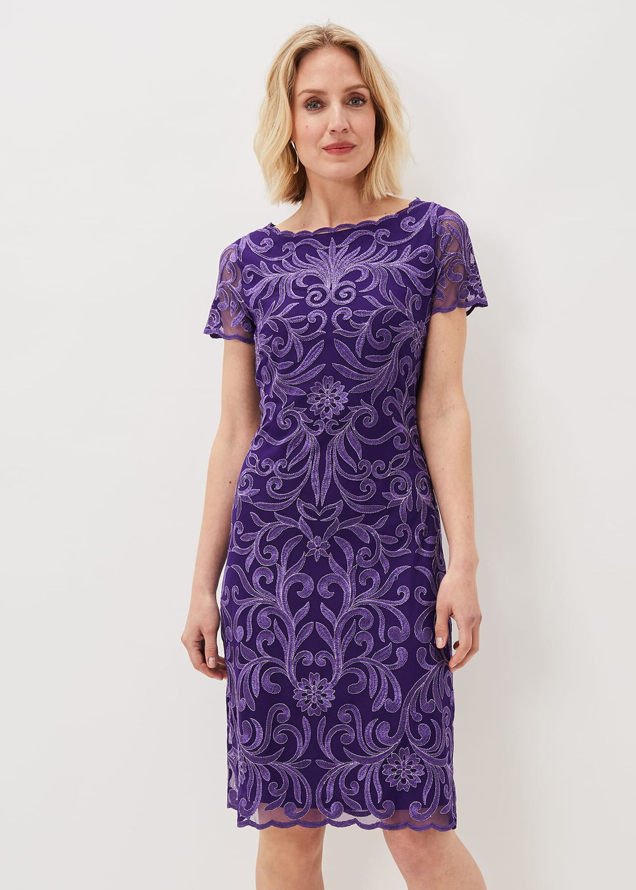 Nessa Embroidered Midi Dress | Phase Eight UK