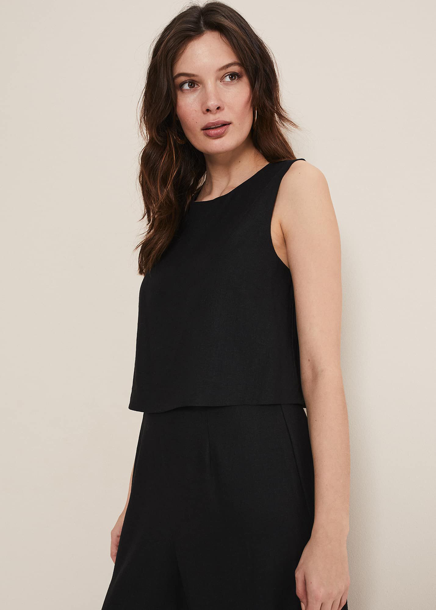 【Phase Eight】英国発! Aubrey リネン Wide Leg Jumpsuit 221712050-04-aubrey-black-